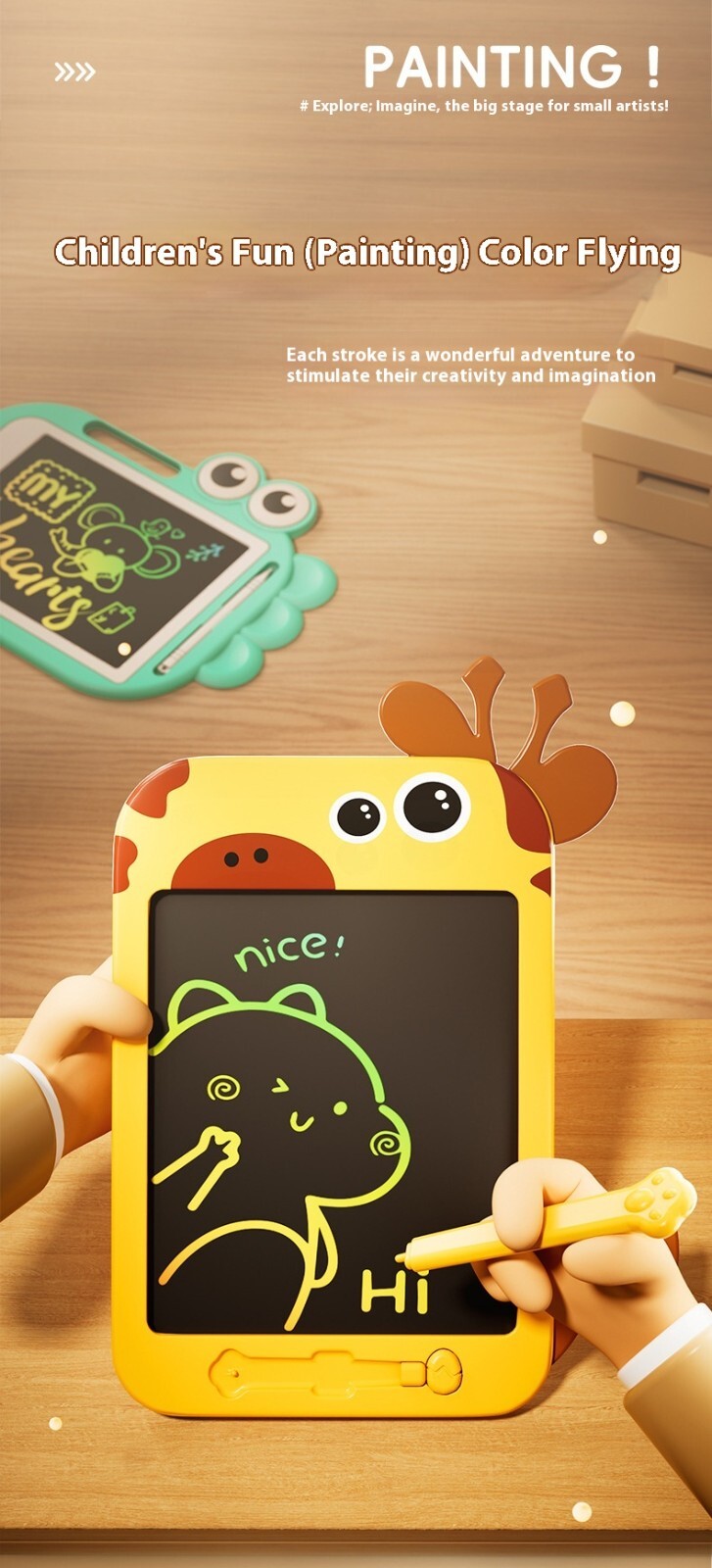 Magic Drawing Board Kids LCD Light Drawing Pad Children Educational Toy Gifts AU