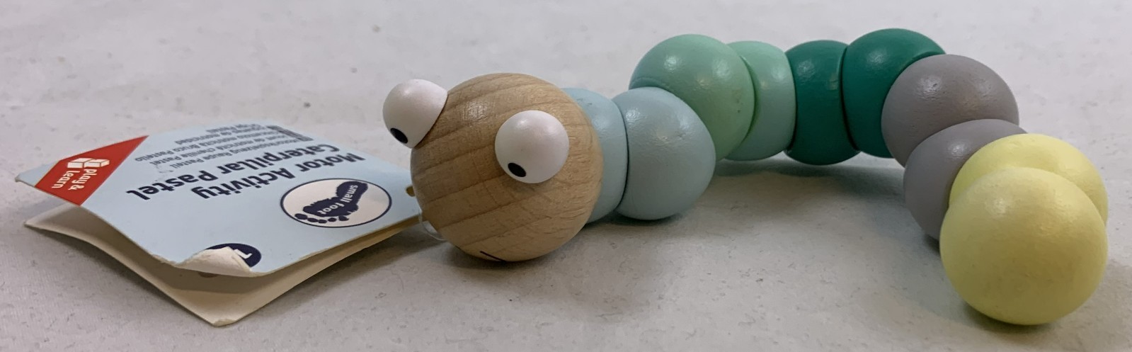 Small Foot Motor Skills Toy Caterpillar Pastel Wooden Learning Toy Portable B…