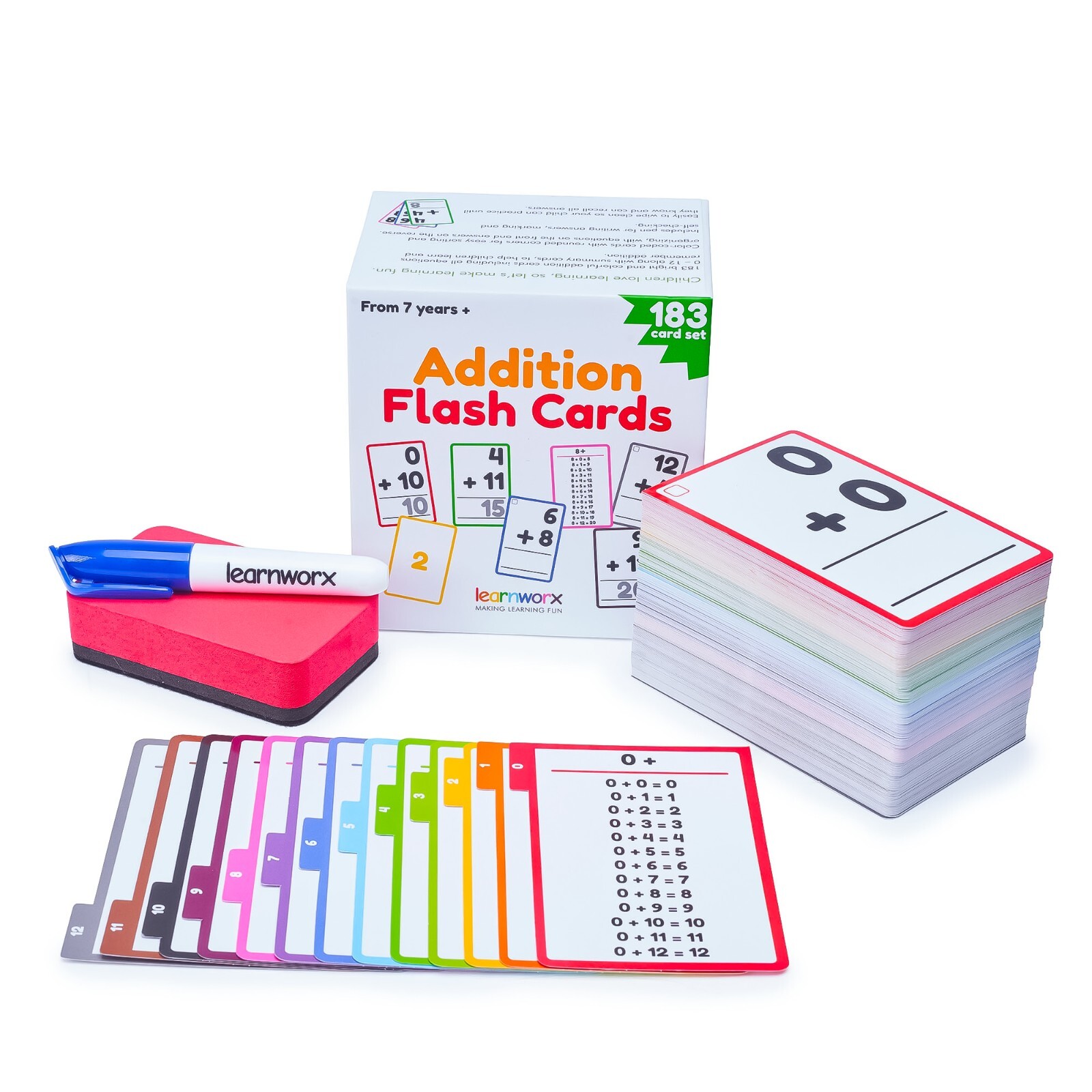 Addition Flash Cards 1st Grade 2nd 3rd 4th – 183 Math Flashcards -All Facts 0-12