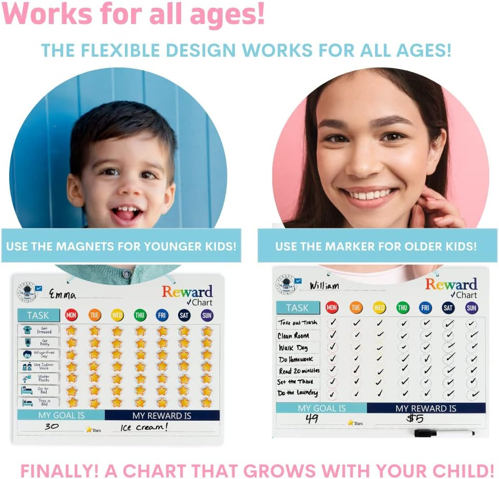 Magnetic Behavior Chore Chart for Kids at Home – Gift Reward Visual Schedule Cha