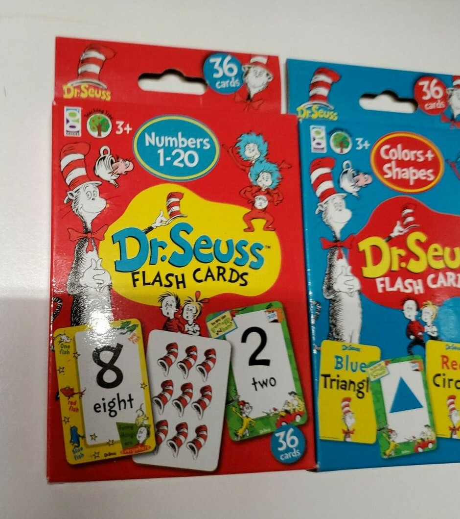 Dr. Seuss Flash Cards | Set of 3 | ABC’s & Words…Numbers 1-20..Shapes & Colors