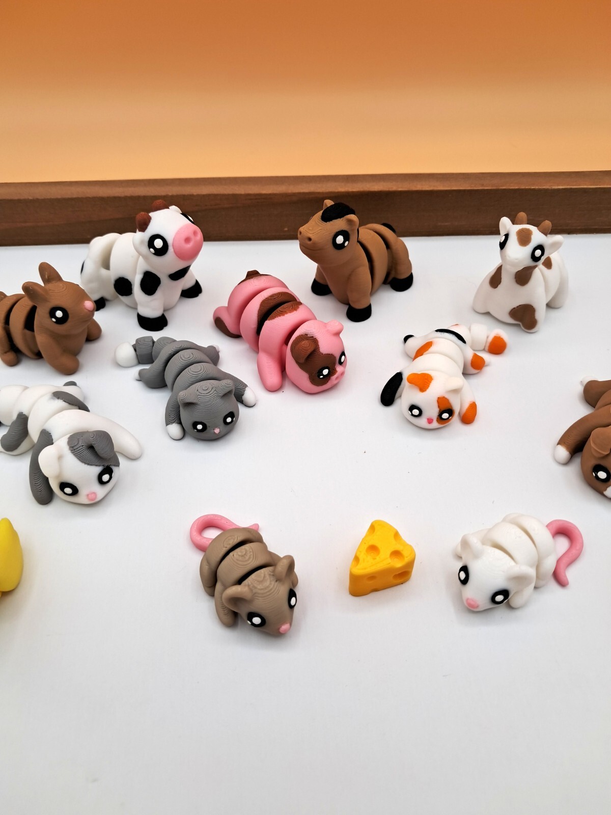 3D Printed Articulated Farm Animal Fidget Toy Set- Cow, Pig, Horse, etc -Sensory