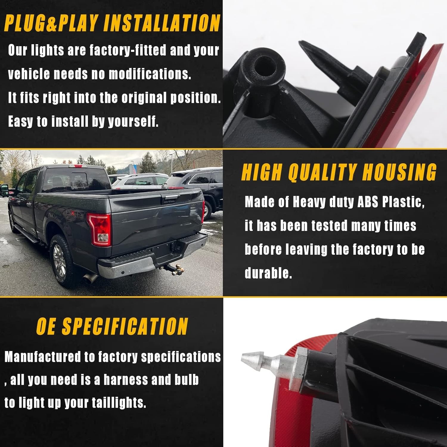 Right Passenger Side Tail Light Compatible With 2015 2016 2017 Ford F150 F-150..