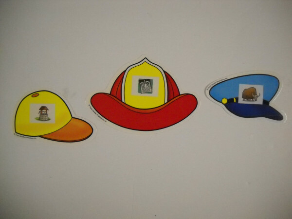 Career Hat Children’s Portrait Laminated Letter Sound 62 Piece Matching Game New
