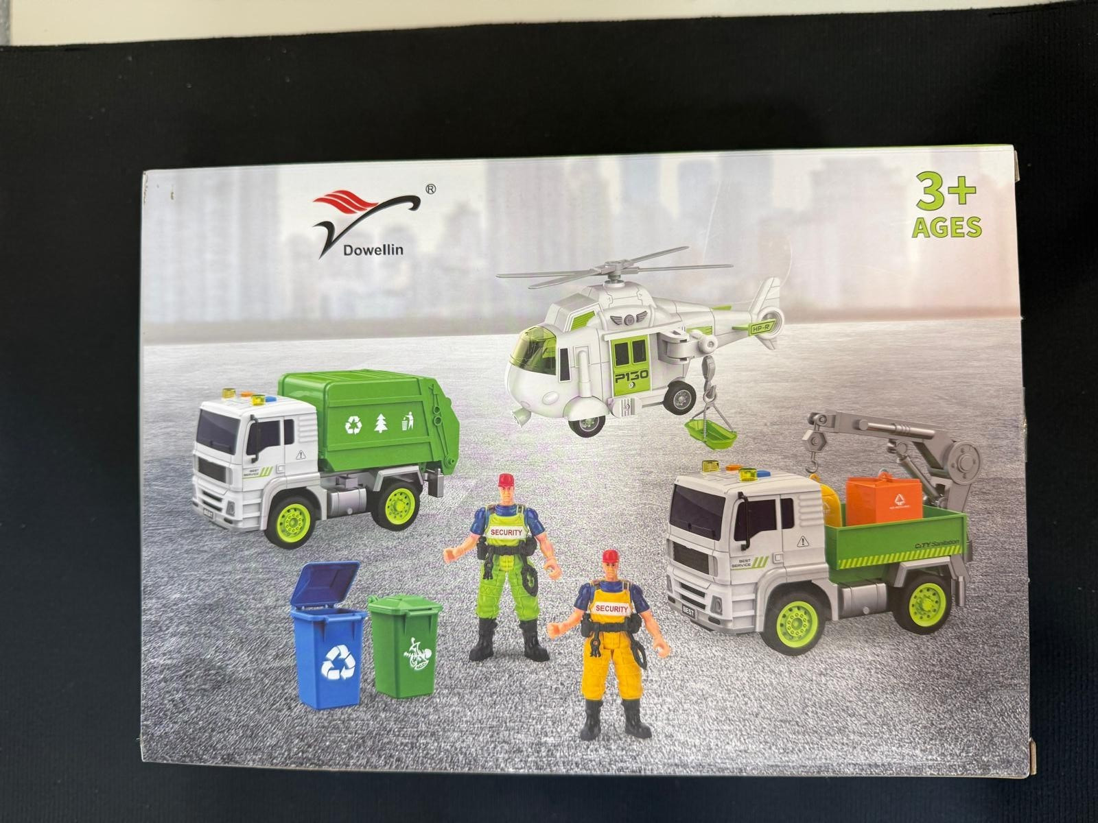 New JOYIN 3 in 1 Friction Powered City Waste Management Vehicle Truck Toy Set