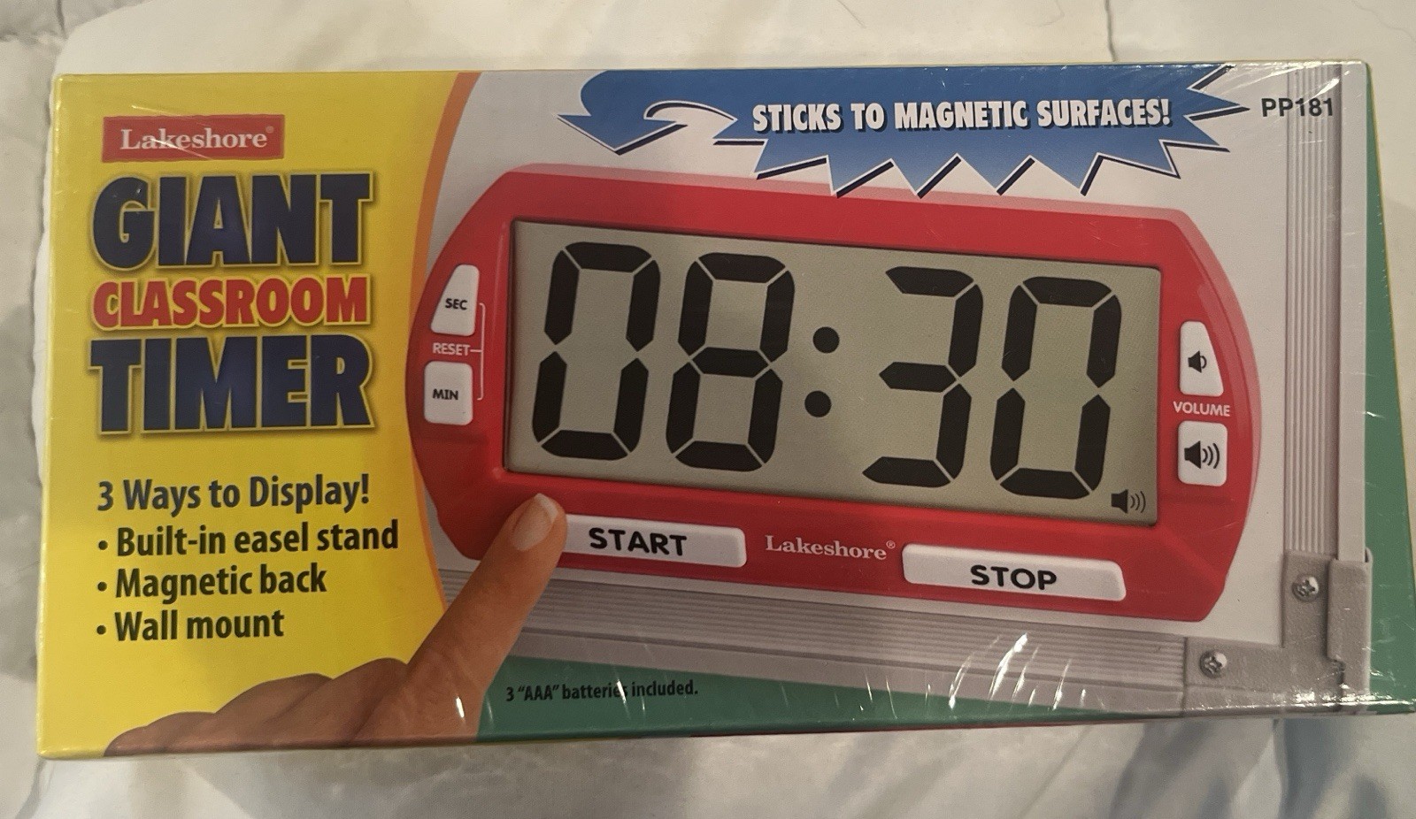 Lakeshore Giant Magnetic Classroom Timer PP181 Red Gray White