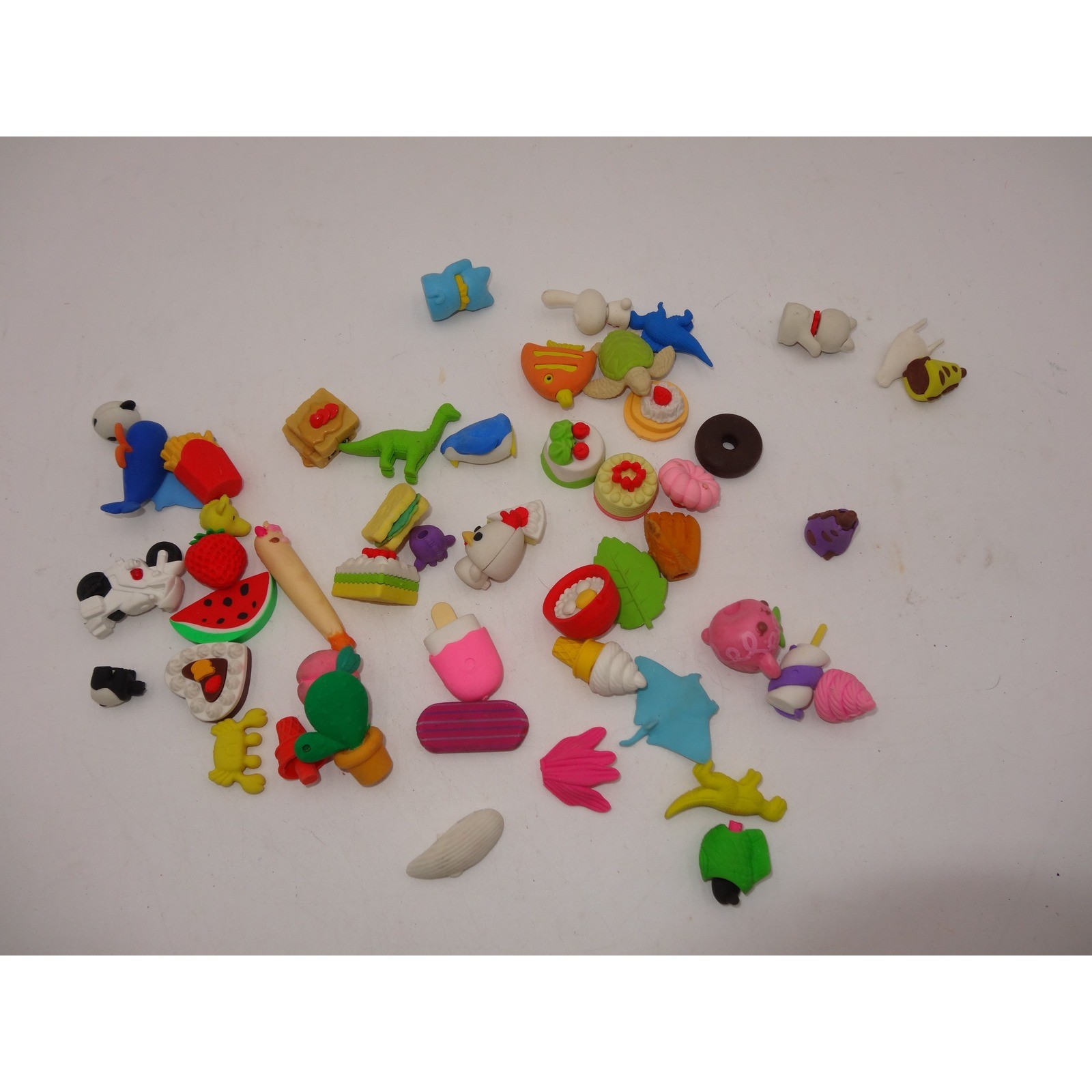 Bulk Lot of 40+ Iwako Style 3D Puzzle Erasers Food Animals Desserts