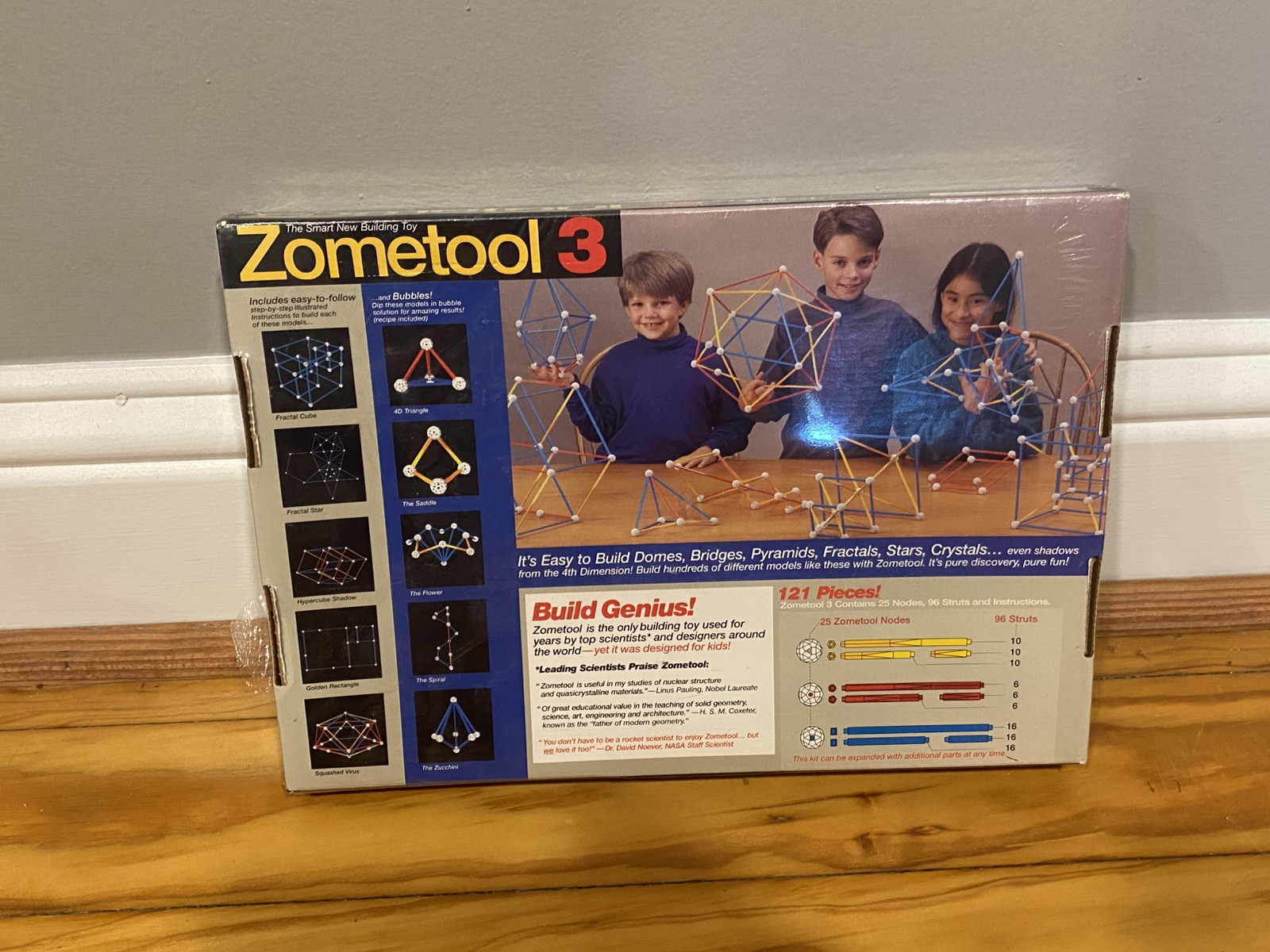 Zometool 3 Construction Kit 121 Pieces Build Domes Bridges Pyramids Crystals New