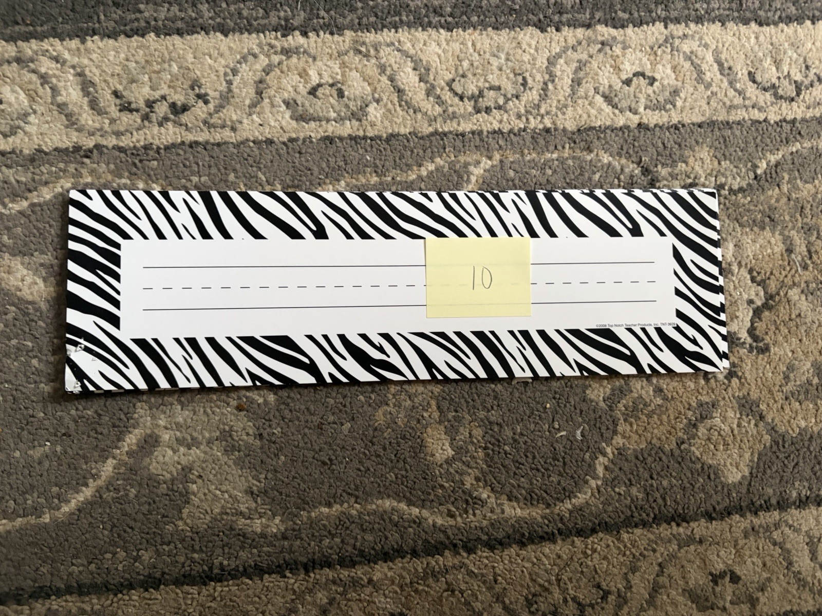 10 Black And White Striped Name Plates For Desk