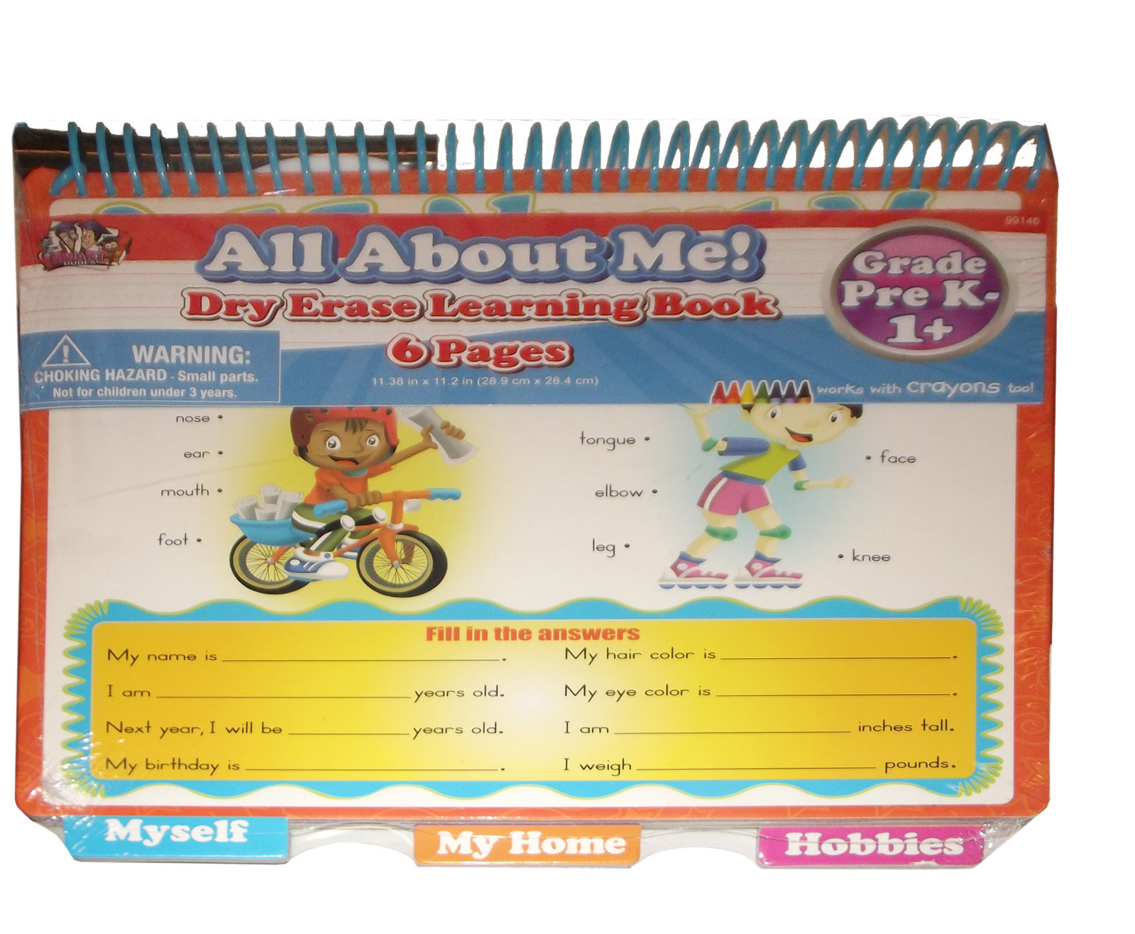 Learning Activity Book All About Me Toy Game Pre-K – 1+ Dry Erase New