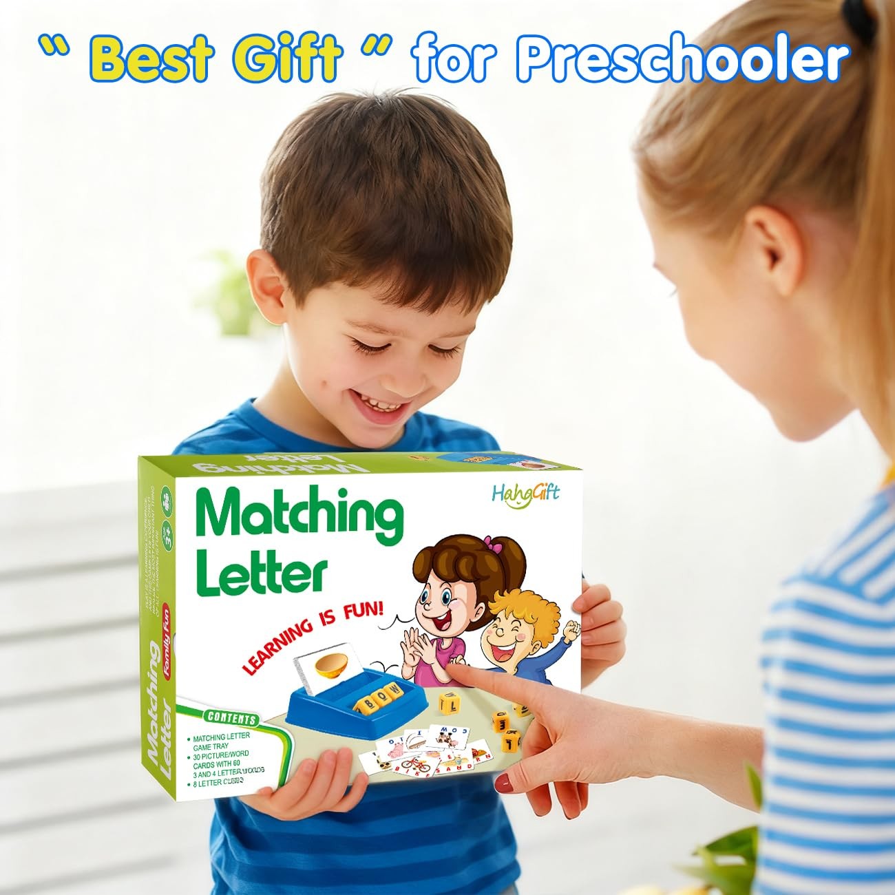 Educational Toys for 3-5 Year Old Boy Girl Gifts, Matching Letter Learning Ga…