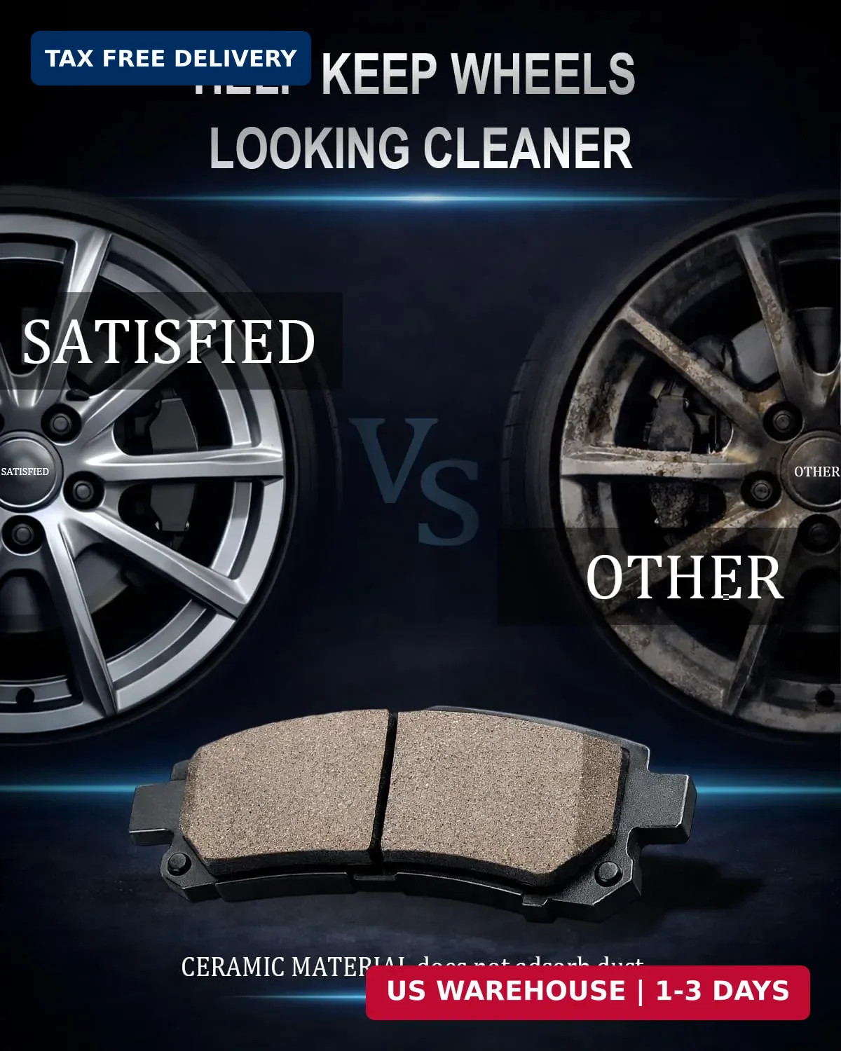 SATISFIED Ceramic Front Brake Pads D785 Fit For Cadillac Escalade 2002-2006, For