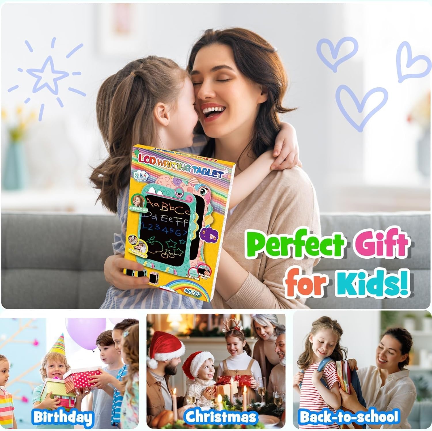 LCD Writing Tablet, Unicorn Gifts,8.5 Inch Colorful Toddler Doodle Board Drawin