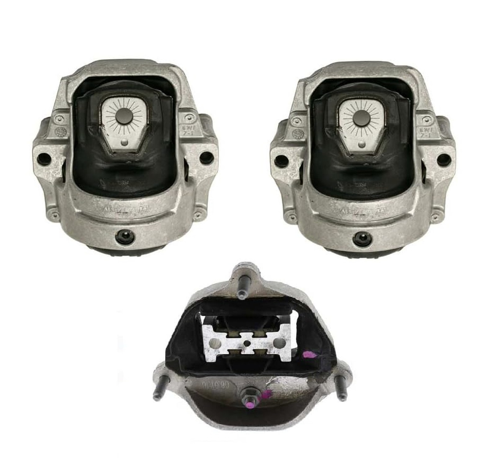 2 x Engine Mounts (Left+Right) + Transmission Mount OEM Compatible with Audi …