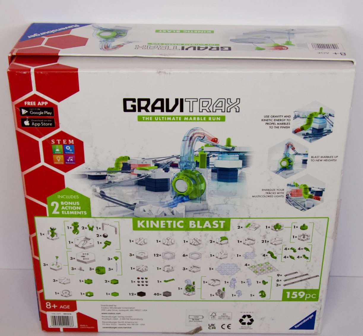 GraviTrax 159-Piece Kinetic Blast Marble Run STEM Learning Set Ages 8+ Complete