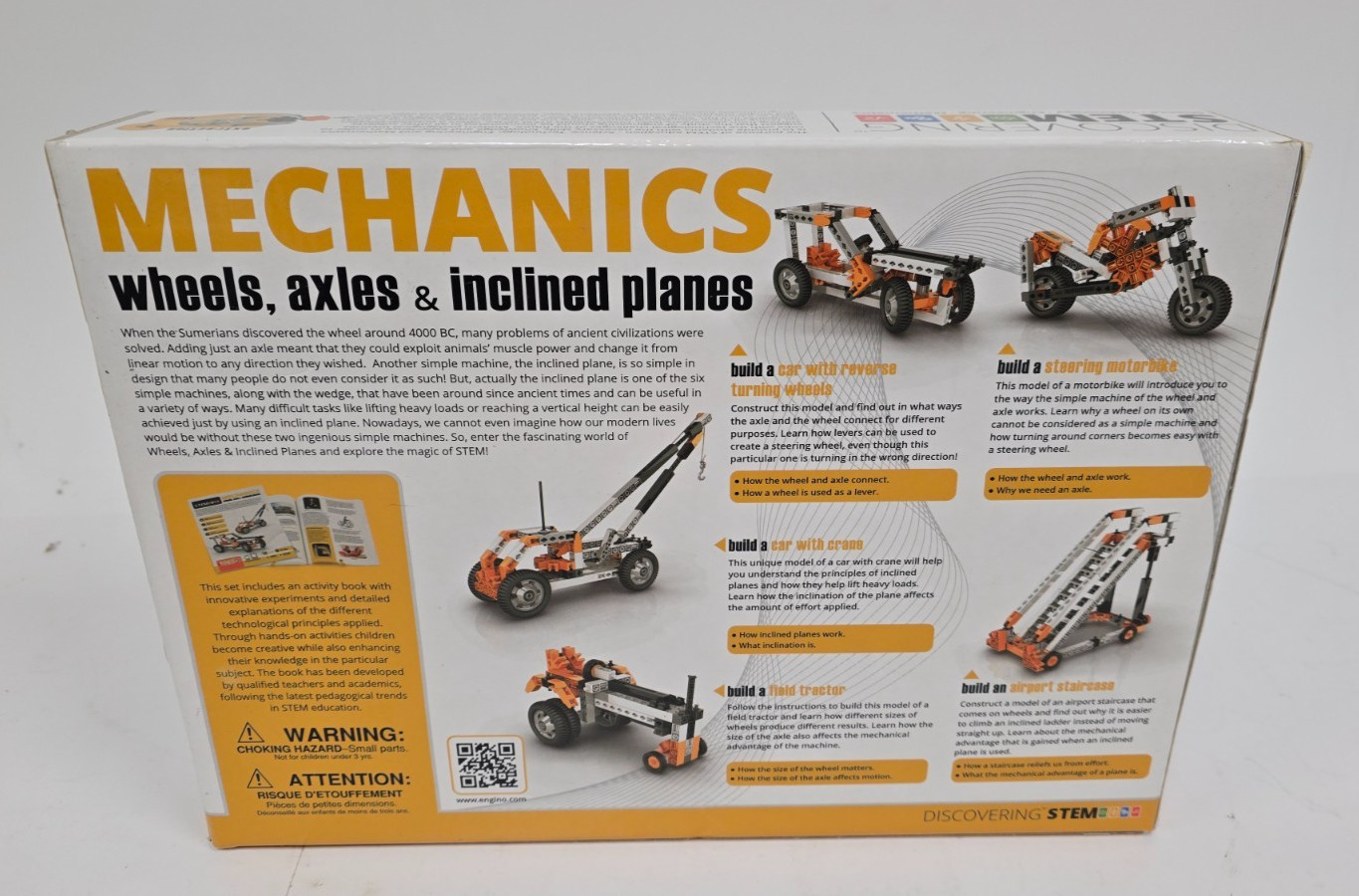 Engino Discovering STEM Mechanics Wheels Axles Inclined Planes 14 Models Sealed