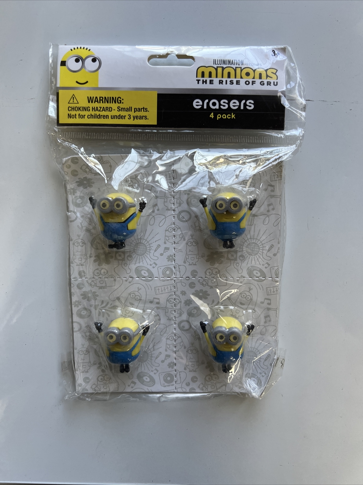 Minions The Rise of Gru Figural Erasers 4 Pack Of Erasers 1 Pack