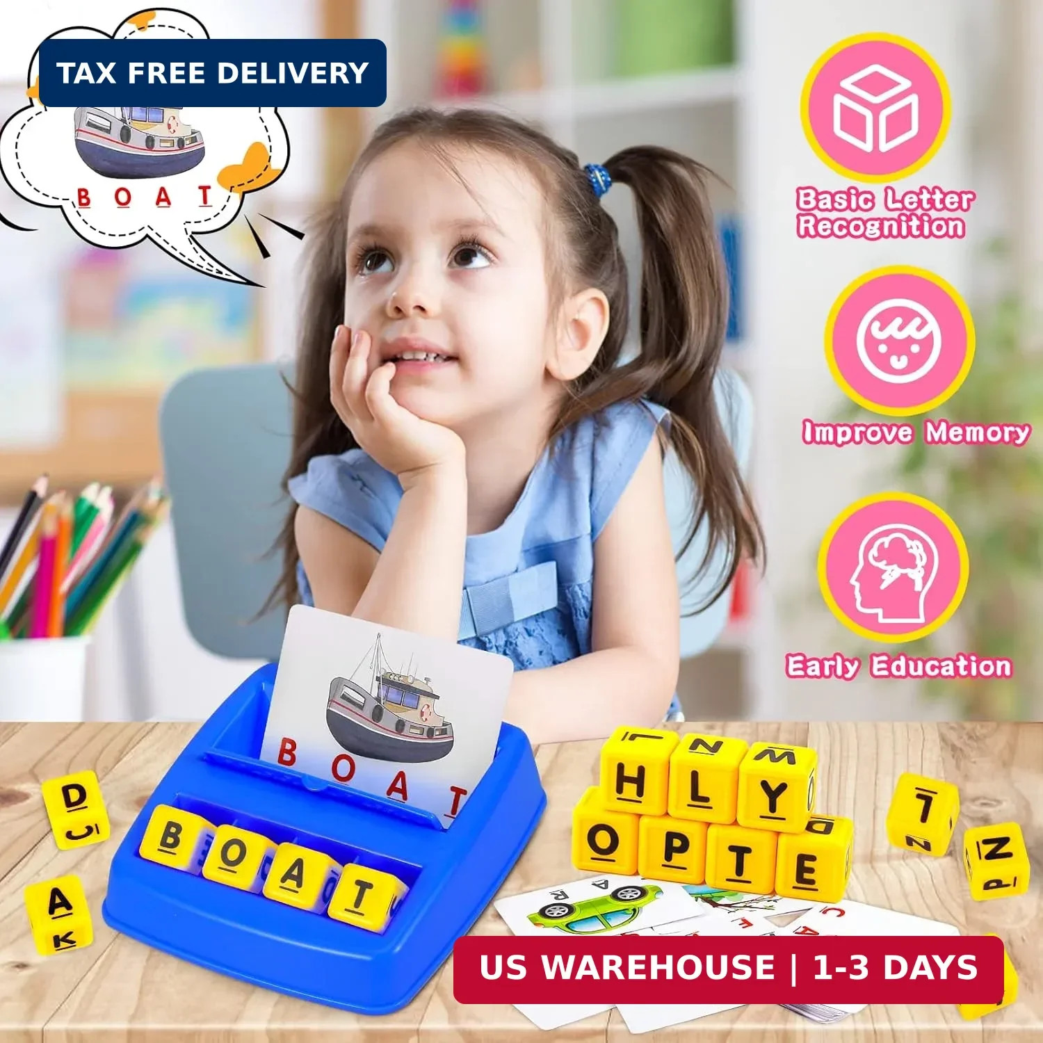 Matching Letter Game, Spelling Word and Increases Memory, Early Learning Educati