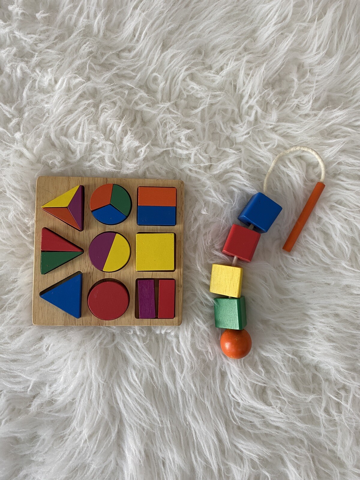 Lot Of 2 Geometry Shape Matching Block Puzzle Montessori