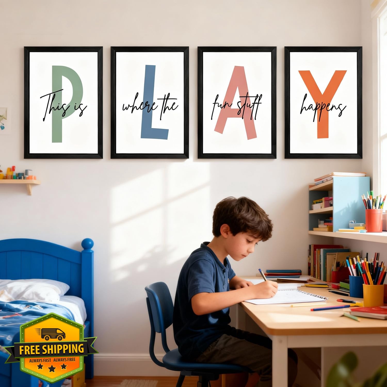 homuvdok Alphabet Art Set Black 11×16 Play