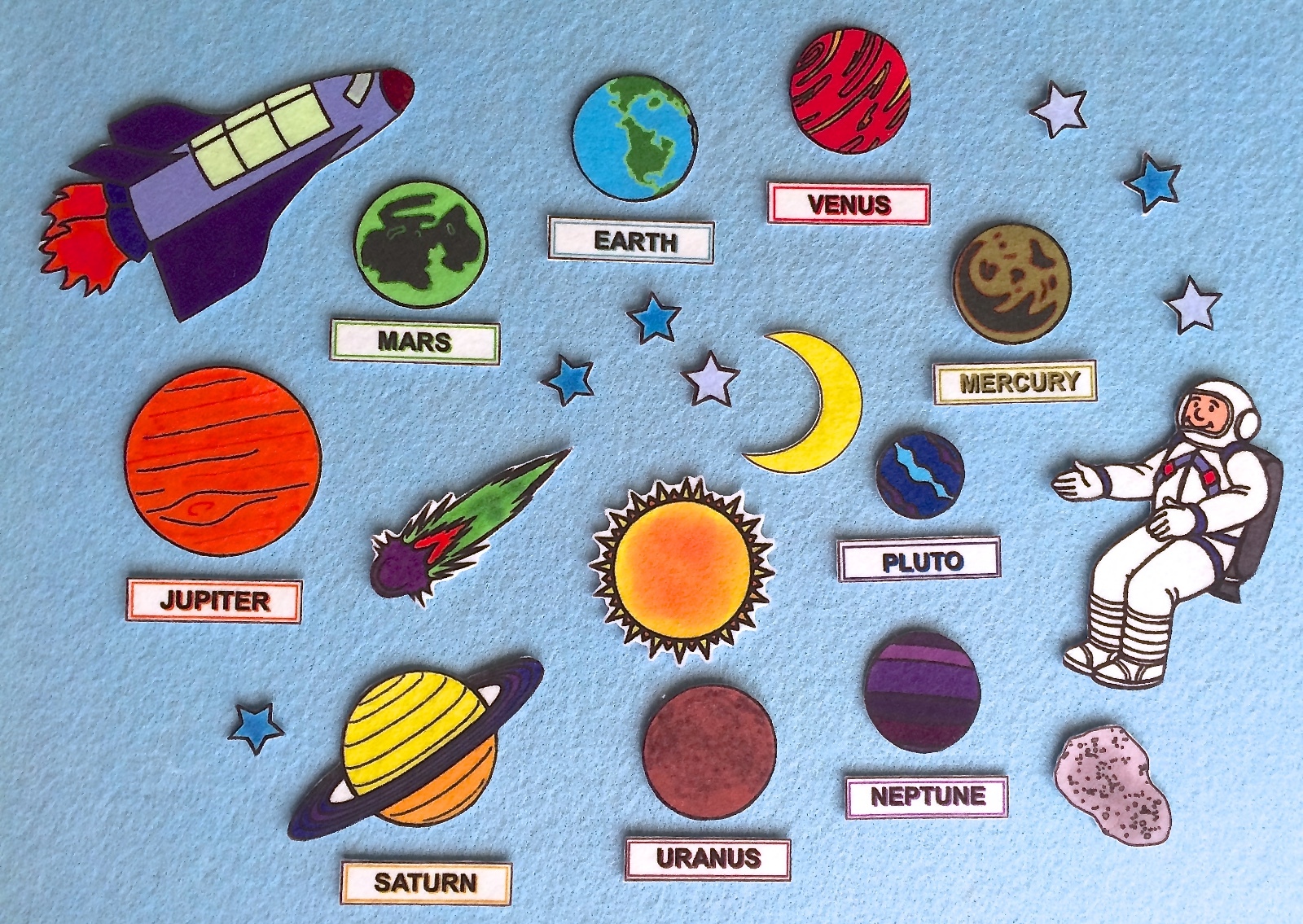 Space Adventures Solar System Felt / Flannel Board Set