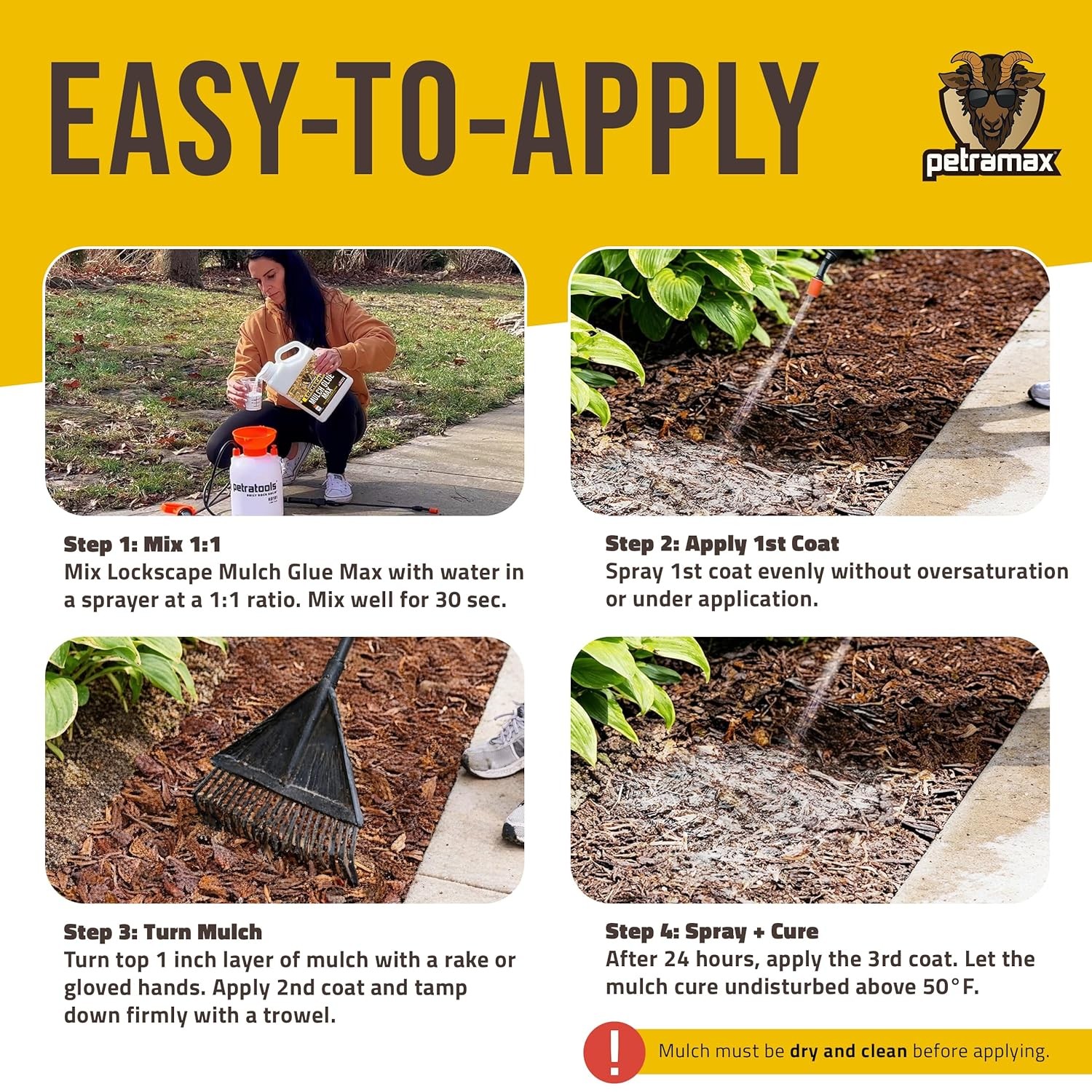 Max Lockscape Mulch Glue for Landscaping | 3X Concentrated – Pet Safe Sticky Mul