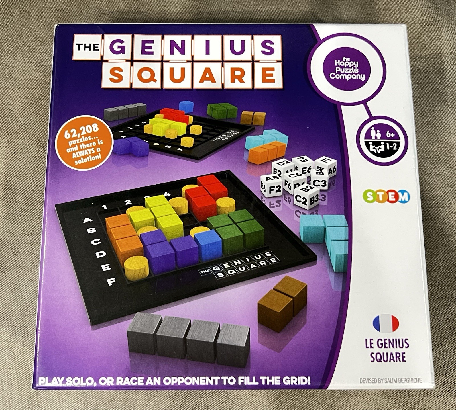 Genius Square Educational Geometric Logic Puzzle Ages 6+