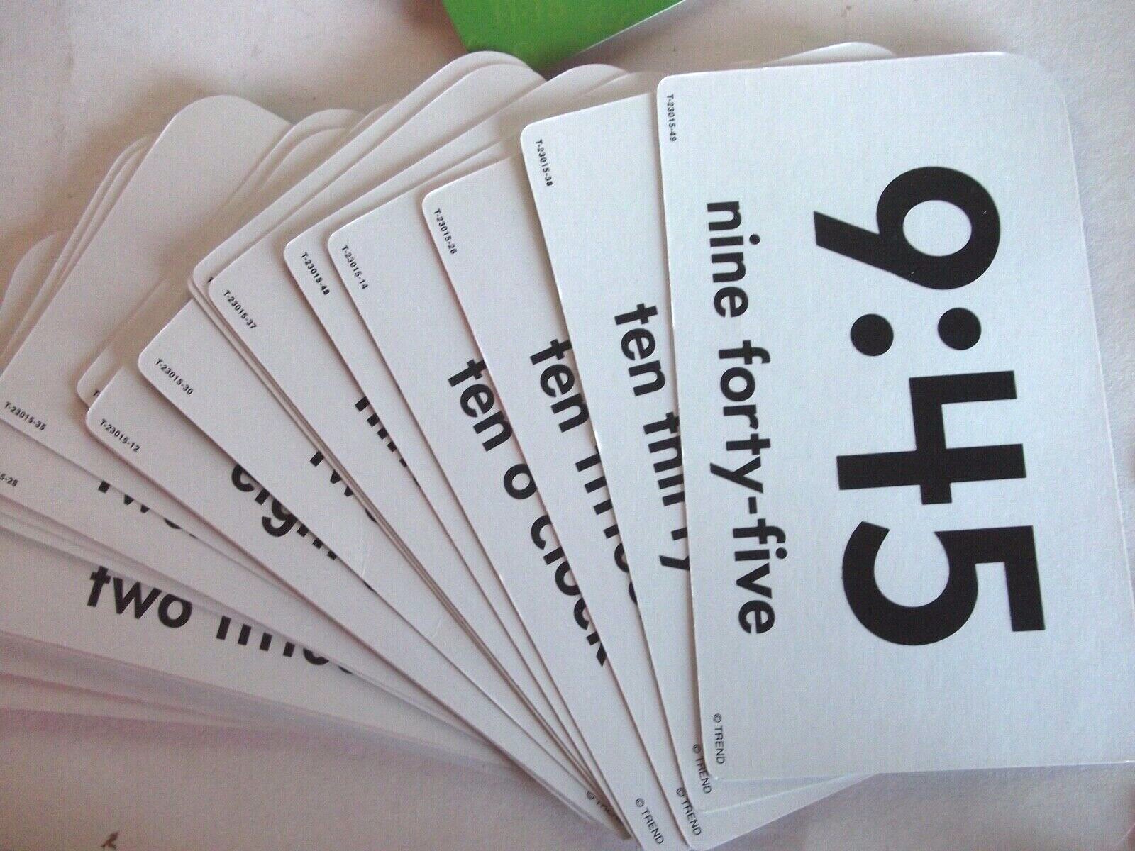 Telling Time Manipulatives 19 Mini Clocks & Box of Pocket Flash Cards