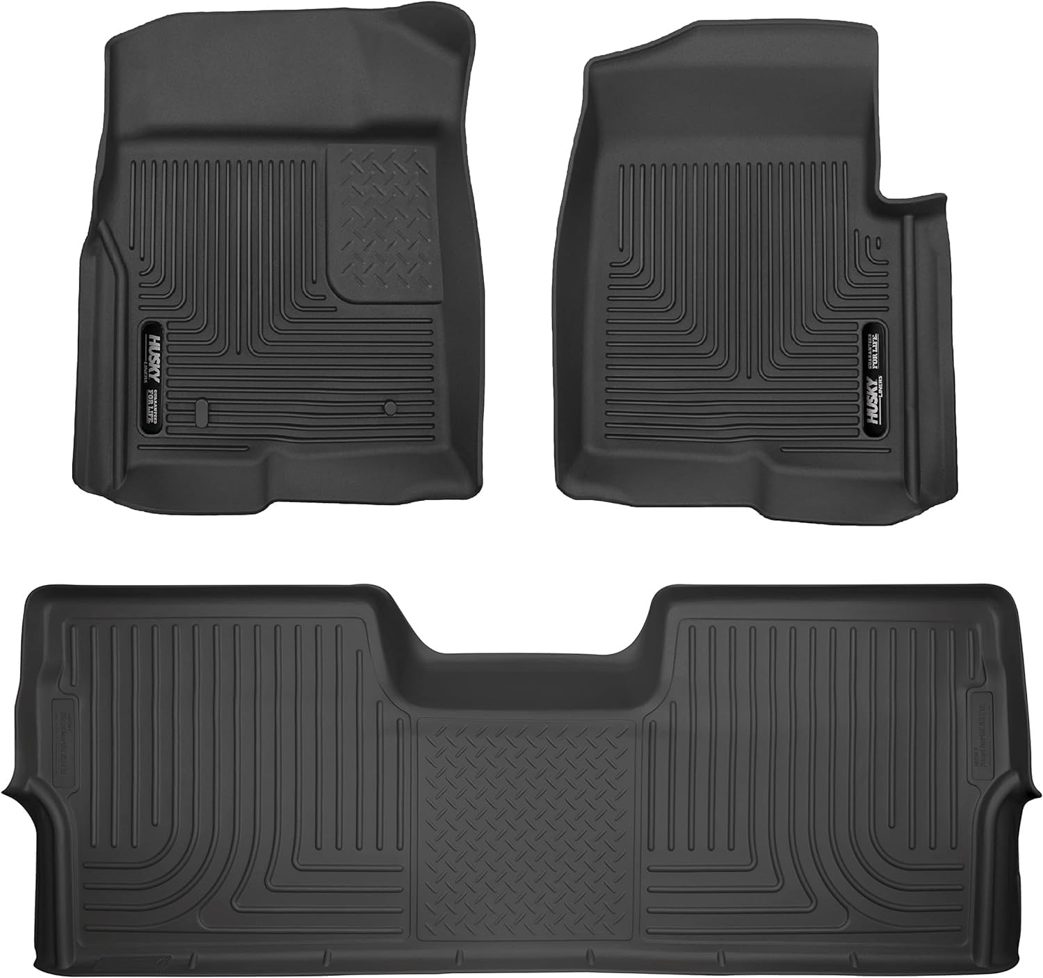 Husky Weatherbeater Floor Mats 2009 2014 Ford F150 SuperCrew All Weather Black