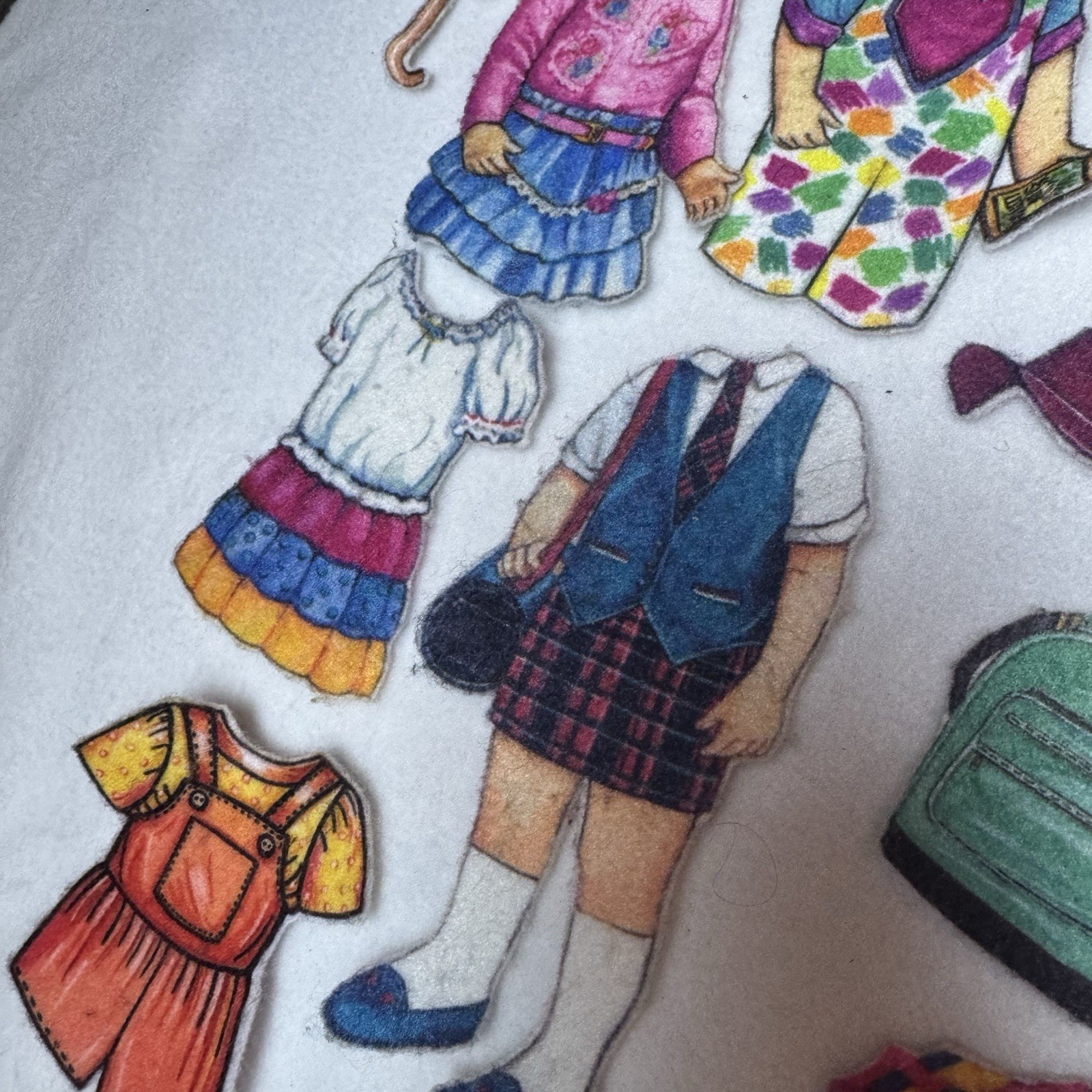 Vintage Felt Dress Up Felt Characters Flannel Graph Flannelgraph Dolls 80s