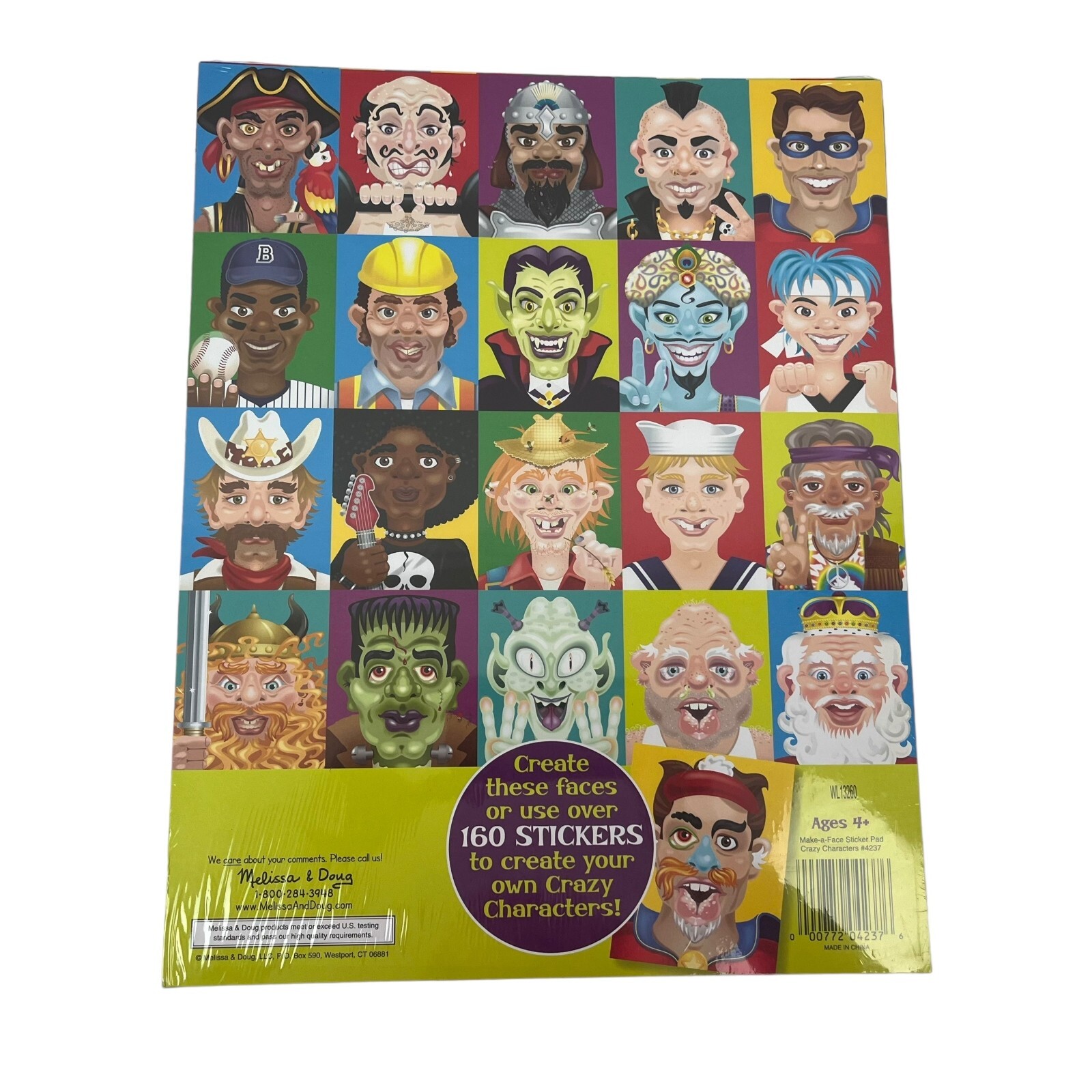 MELISSA & DOUG Make A Funny Faces Stickers Pad NEW SEALED