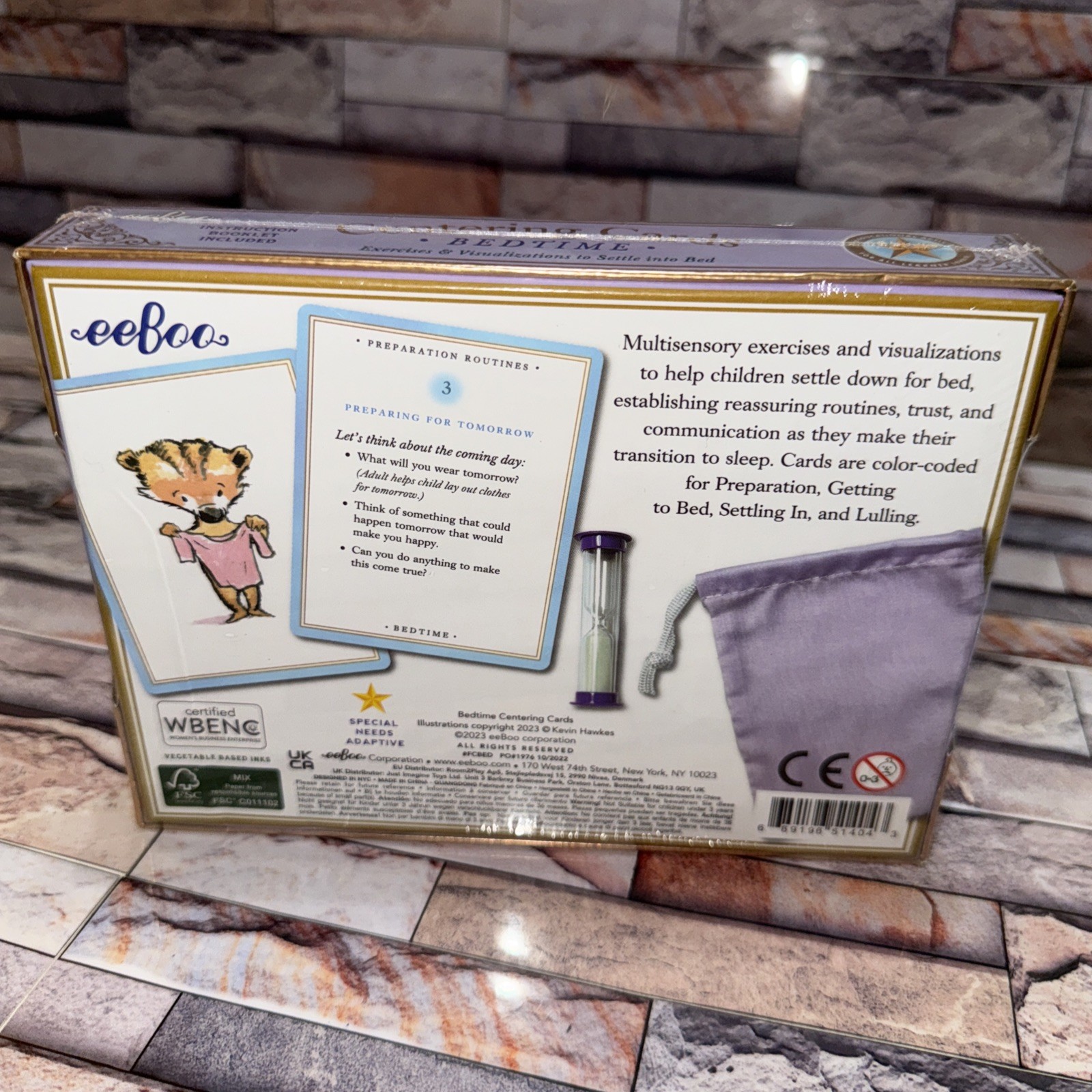 EeBoo Bedtime Centering Cards Exercises & Visualizations 36 Cards Bag Timer