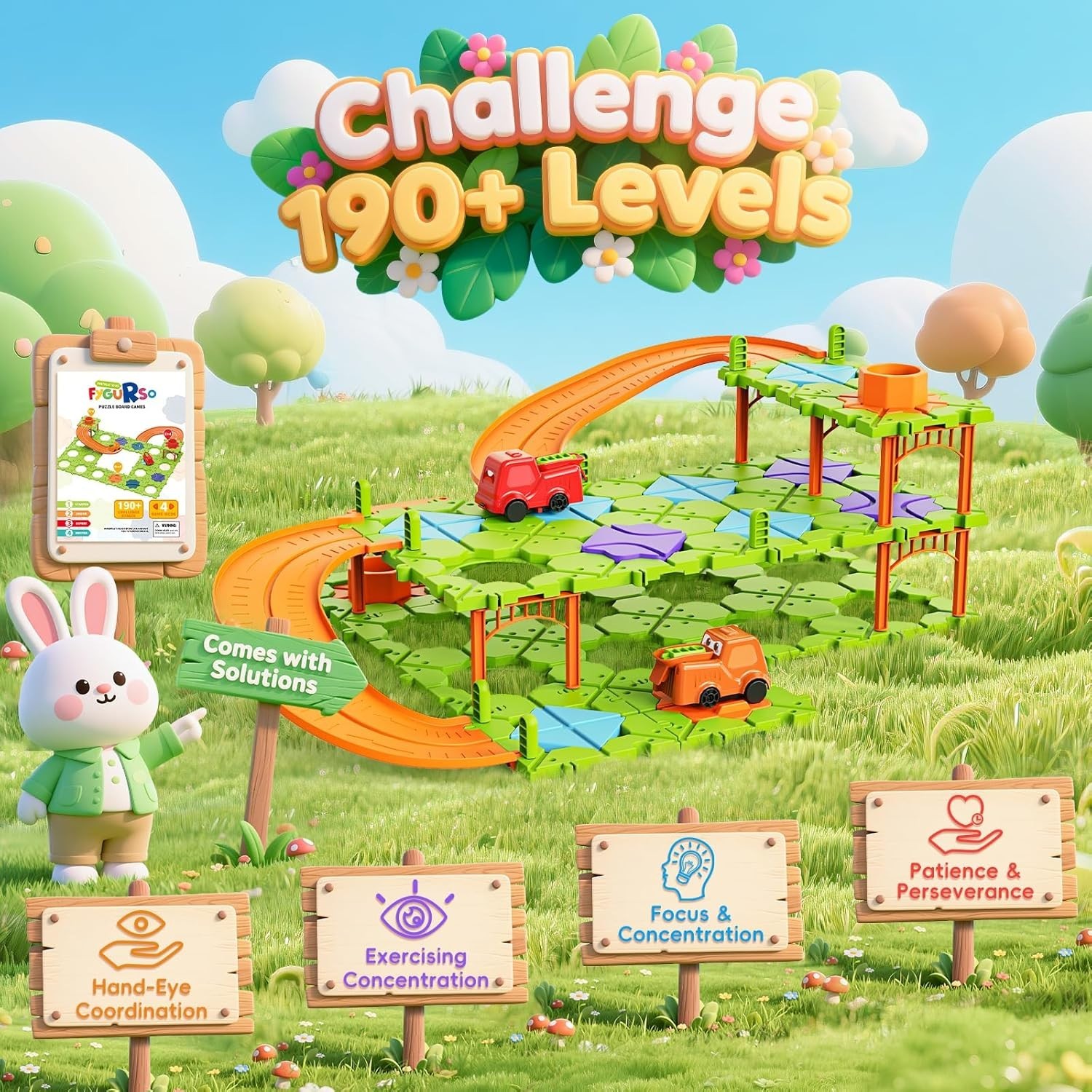 DIY STEM Board Games Kids Toys,Road Builder Educational Learning Toys for Kids