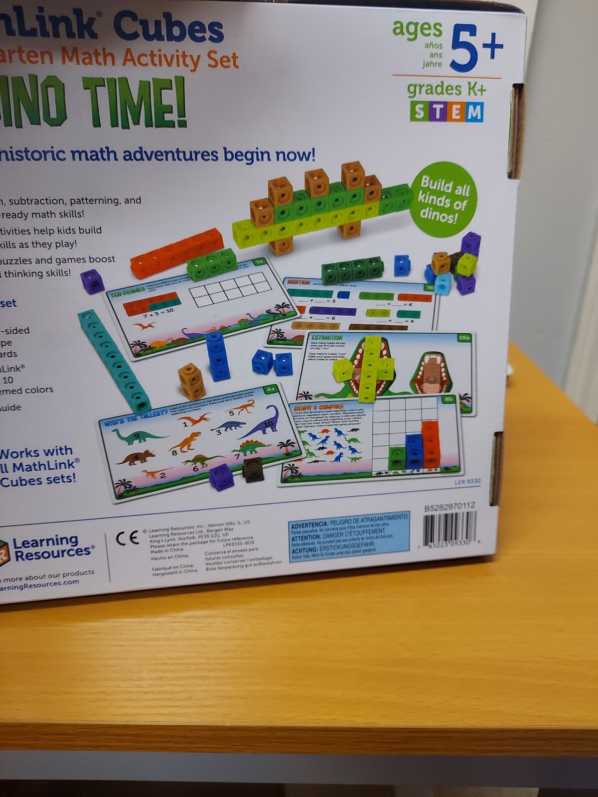 Learning Resources MathLink Cubes Kindergarten Math Activity Set: Dino Time!