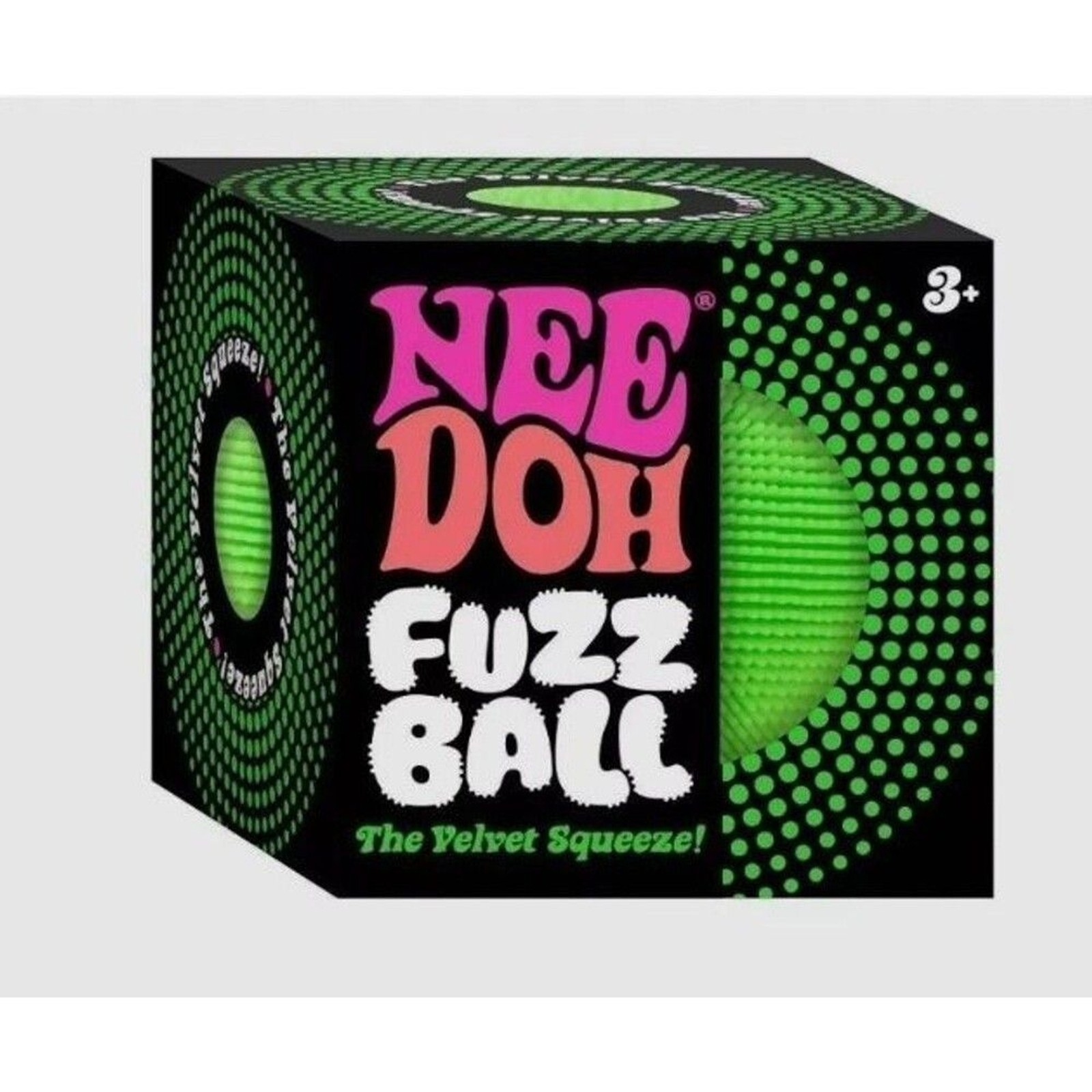 NeeDoh Fuzz Velvet Squeeze Green Fuzzball Squeeze Stress Ball