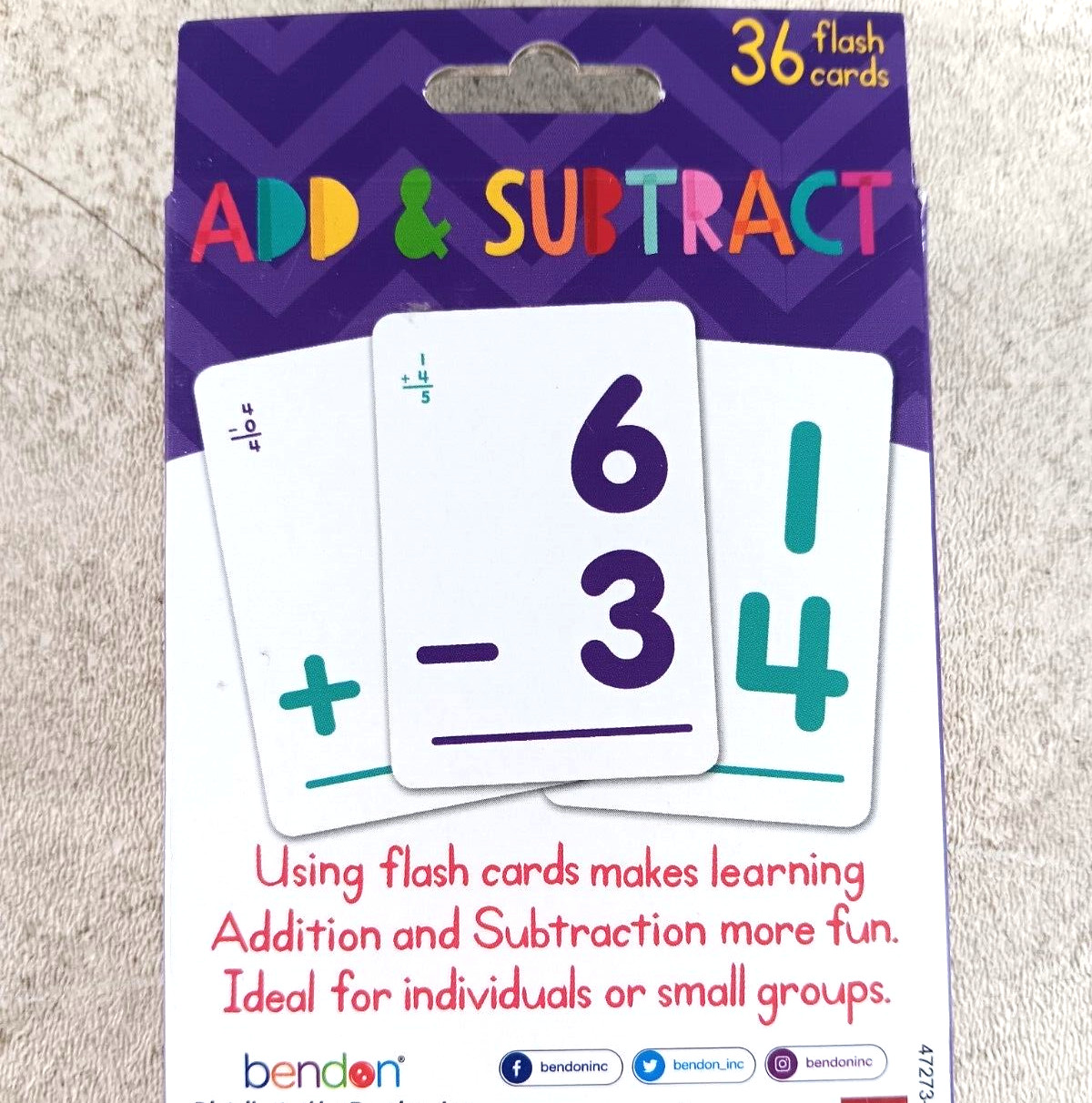 Add and Subtract 36 Flash Cards by Bendon