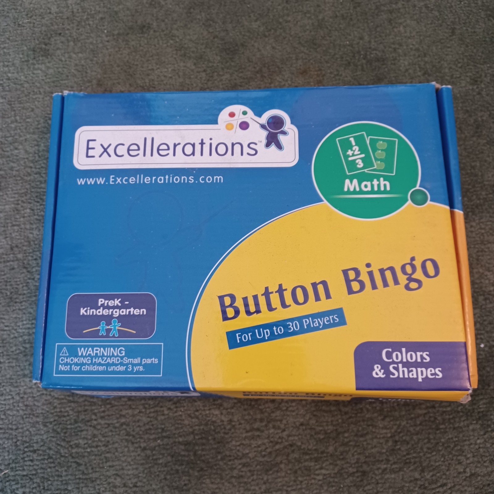 Excellerations Button Bingo Colors and Shapes Homeschool Pre K to Kindergarten