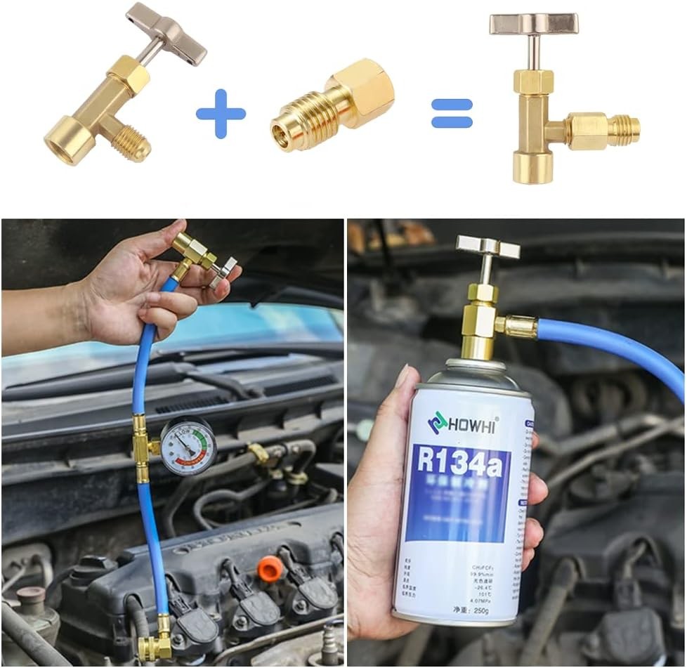 R134A Can Tap,Puncture Style AC Refrigerant Can Tap Valve with R134A Adapter Fit