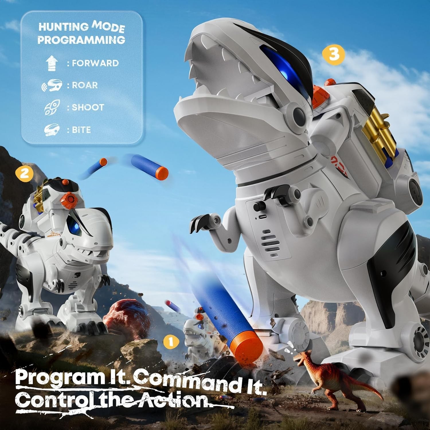 Dinosaur Toys for Kids, Large Rechargeable Remote Control T-Rex Programmable