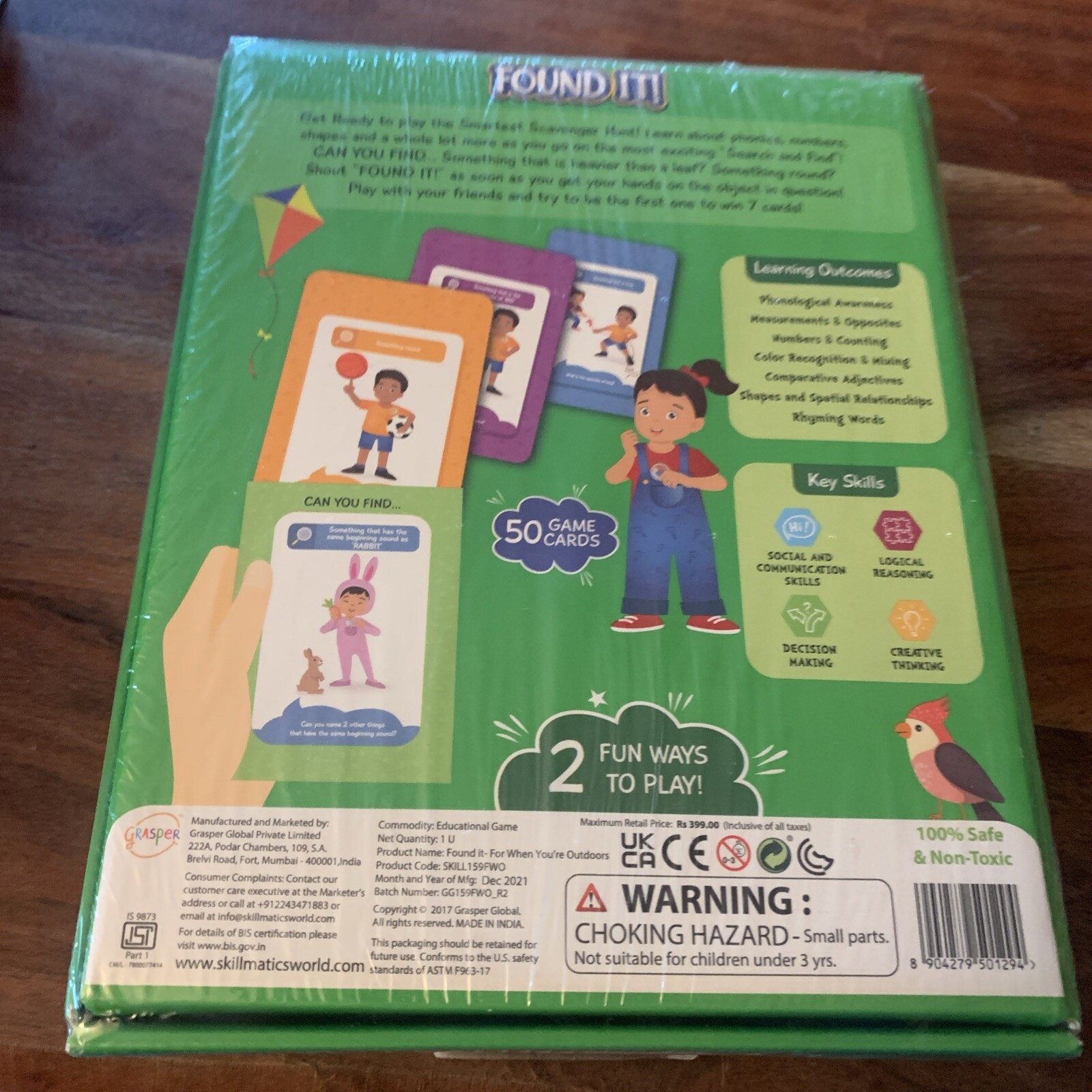 Found It! Card Game The Smart Scavenger Hunt Outdoors Skillmatics Age 4-7 SEALED