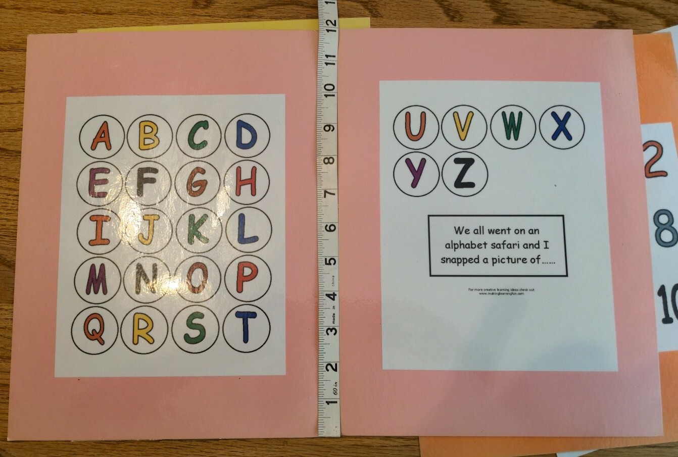 Alphabet Upper & Lower Case + digits laminated File folder game Play/Learn Mint