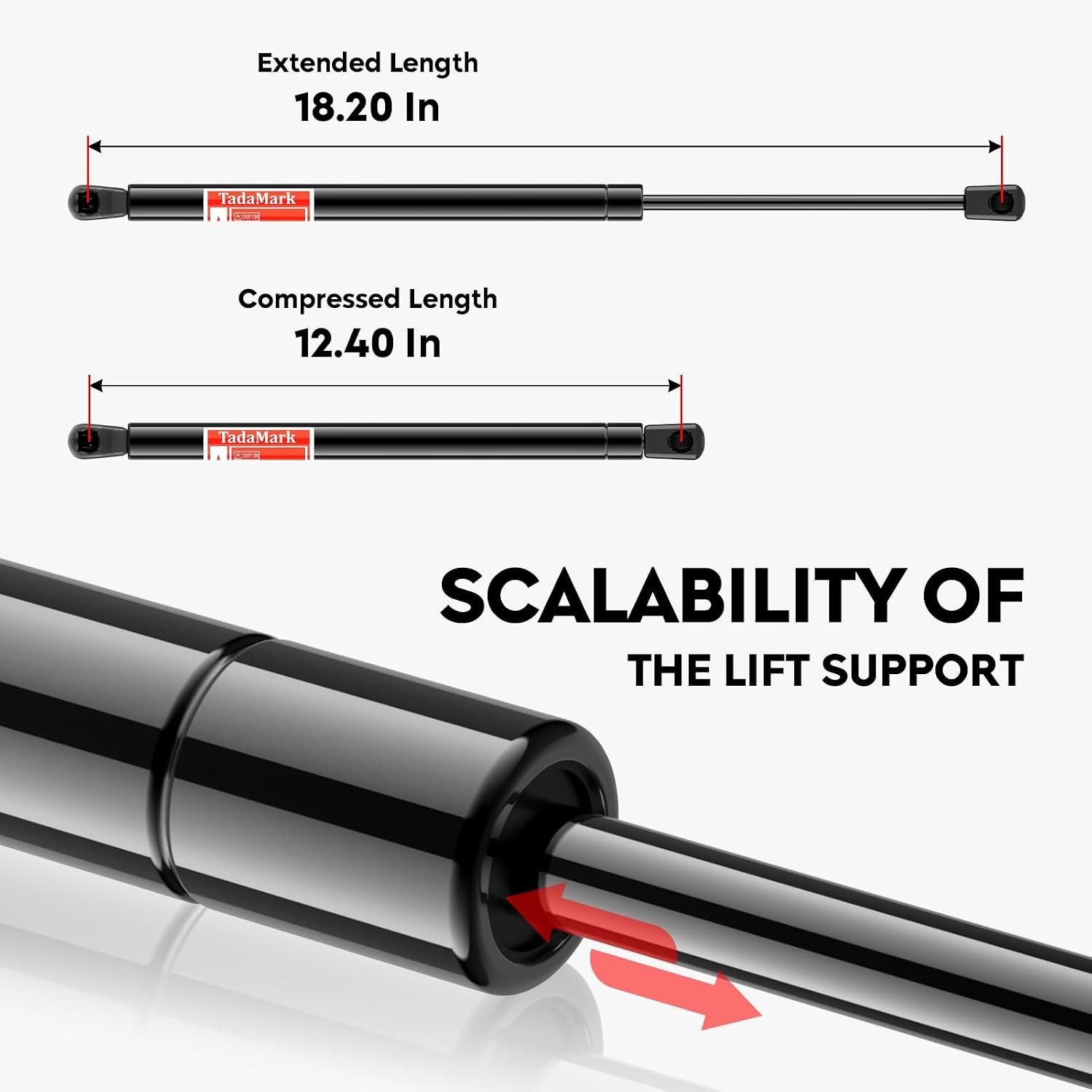 Rear Window Glass Struts Shocks Lift Supports Gas Springs Fit for Ford Black
