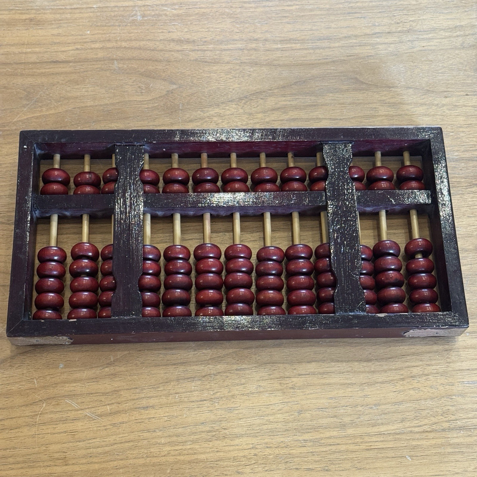 Vintage Chinese Wooden Rare Abacus Board 91 Beads 37cm x 19cm