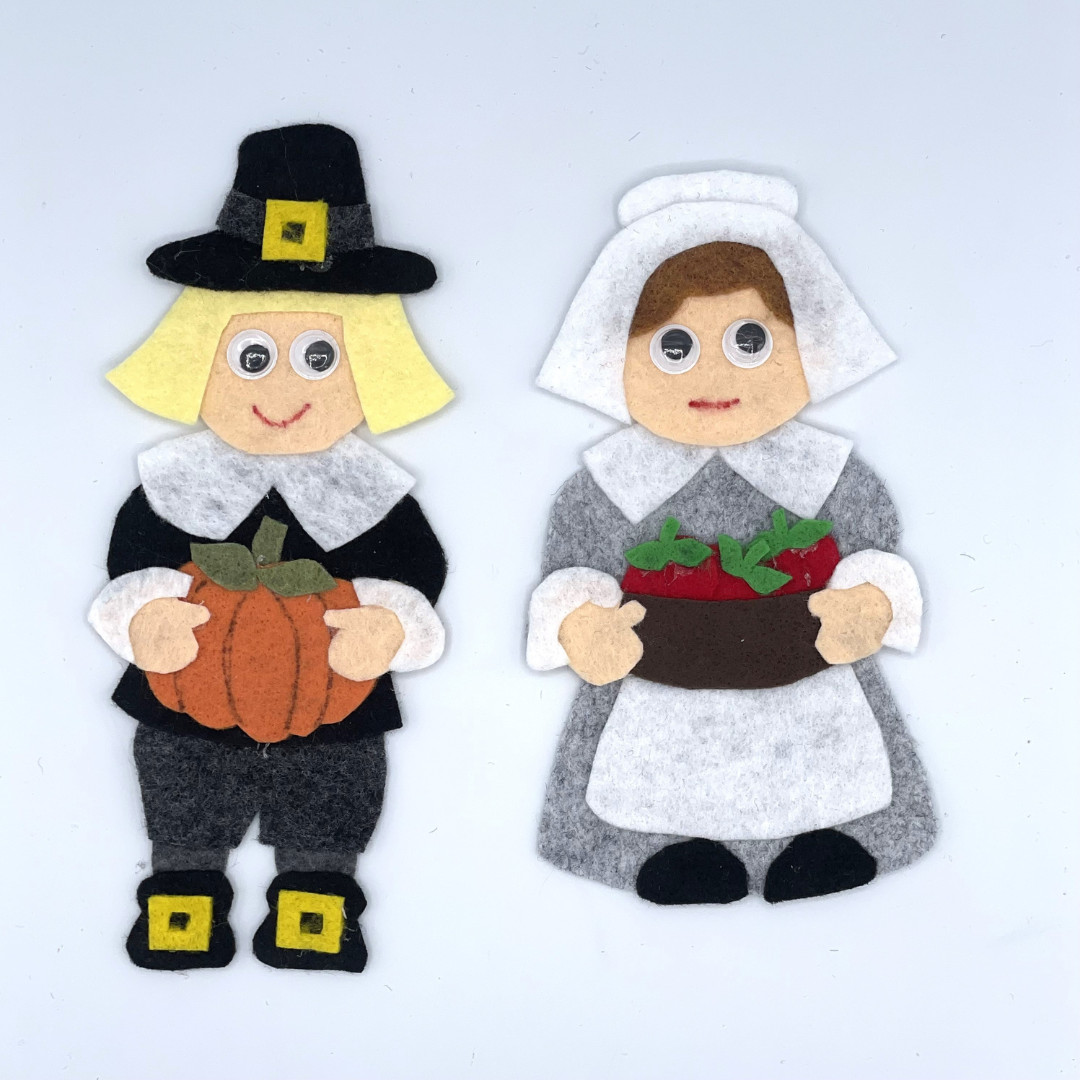  Pilgrims and Pumpkins Hospitality Felt Story Set for Felt or Flannel Board Play