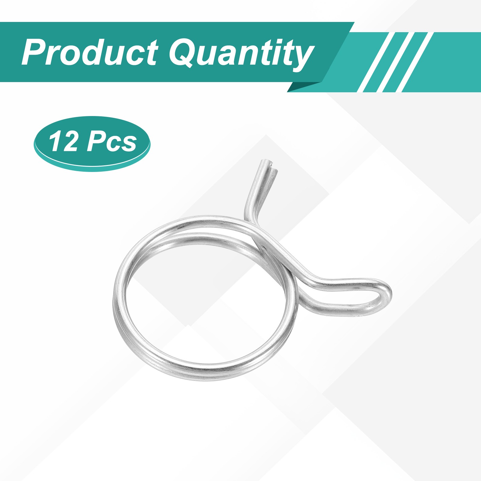 12Pcs 23mm ID 23-26.8mm OD Double Wire Spring Hose Clamp Spring Clips Clamps