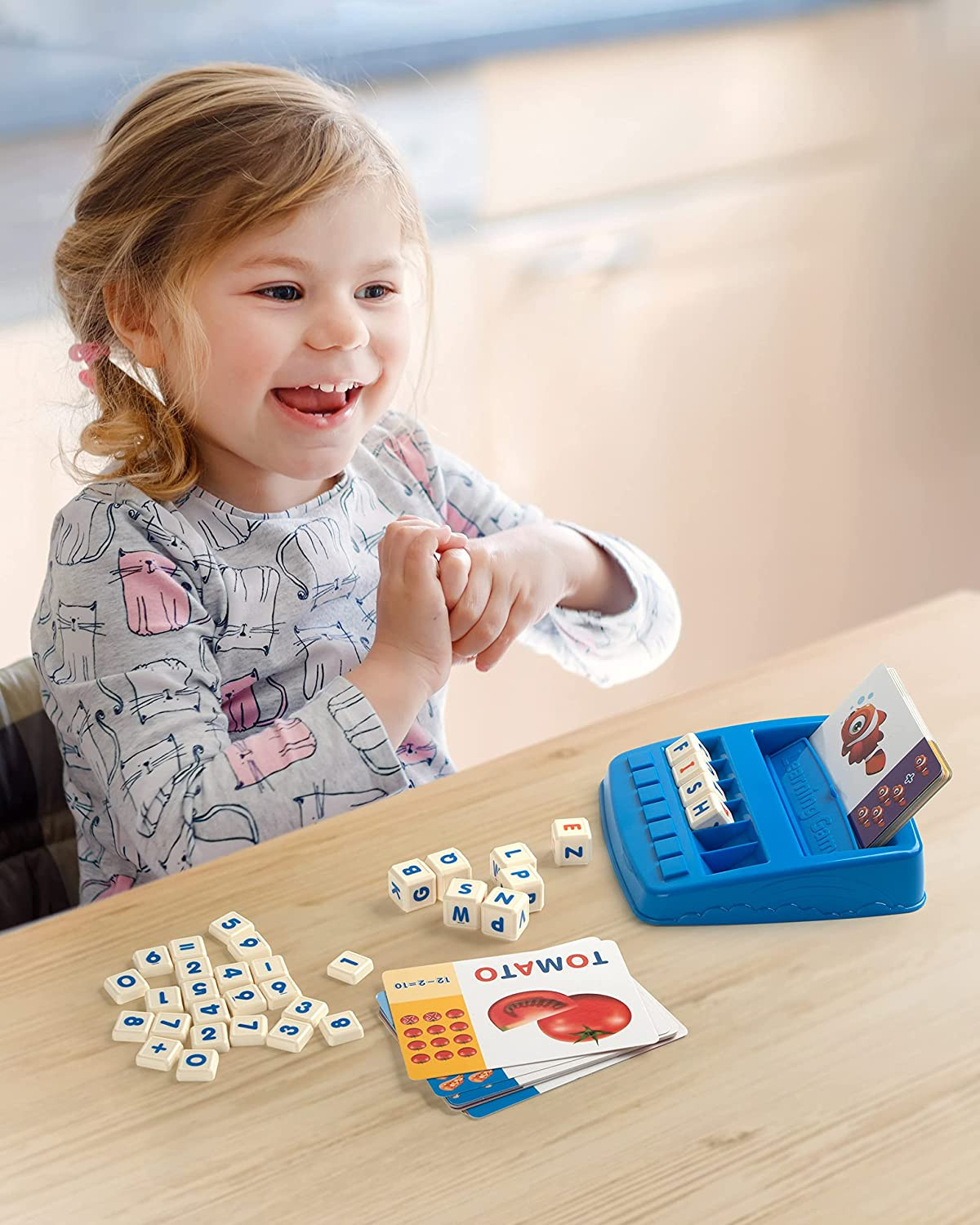 Matching Letter Game, Alphabet Spelling Reading Flash Cards, Math Number Words P
