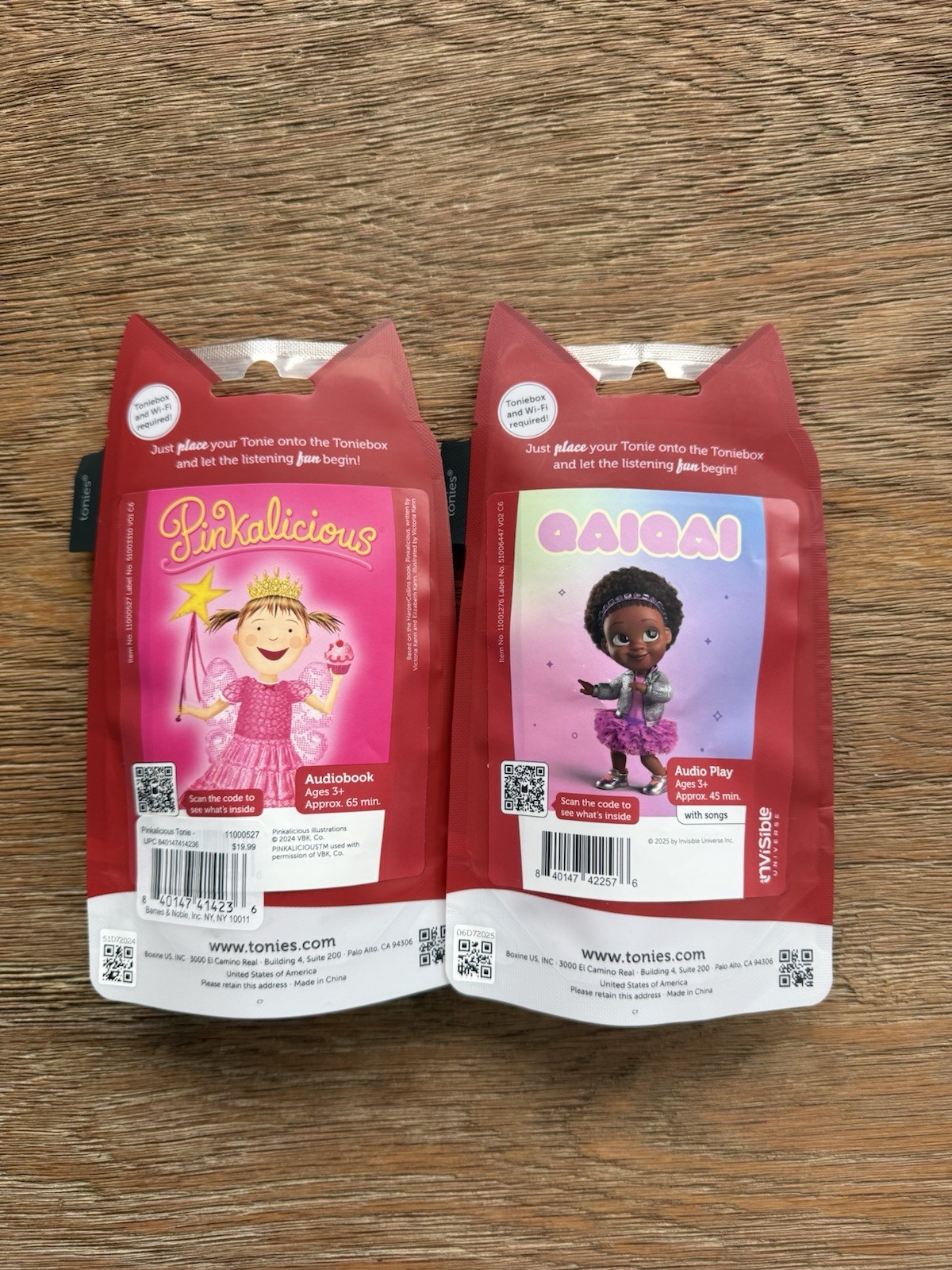 Lot Of 2 New Tonies Qai Qai – Invisible Universe Tonie & Pinkalicious