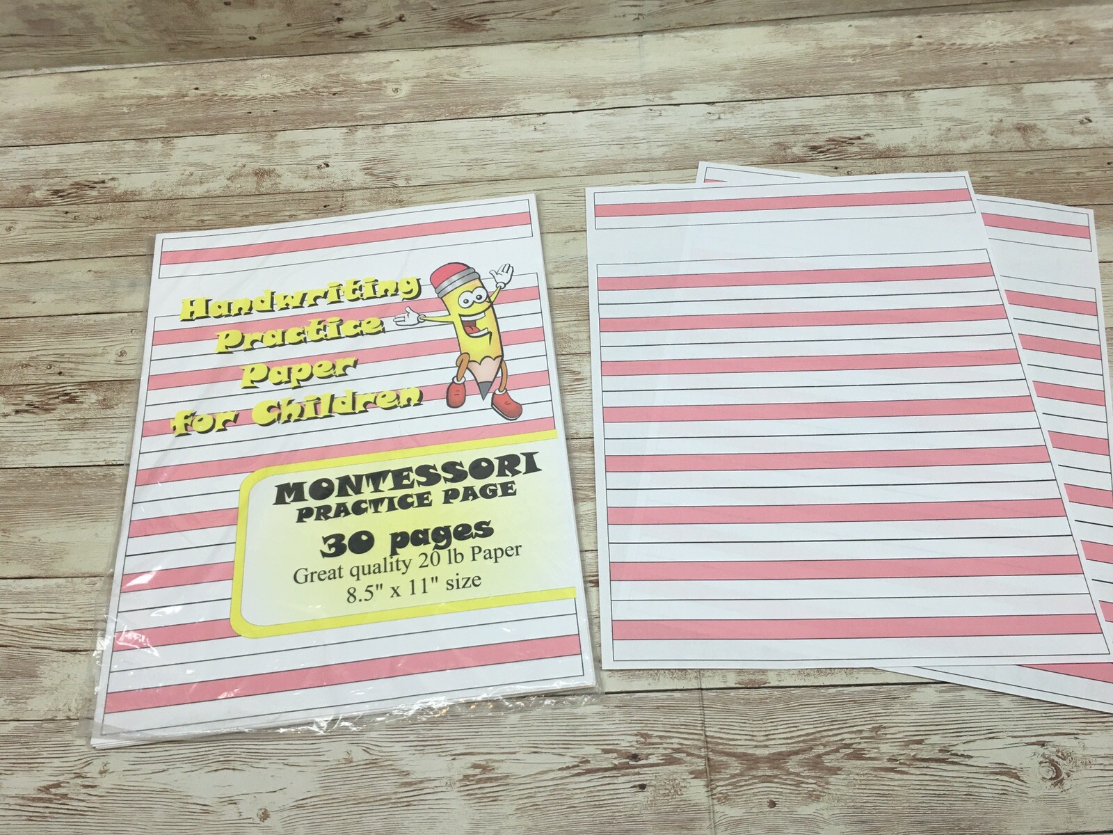 Montessori Practice Page – Handwriting Practice Paper For Children – 30 Sheets