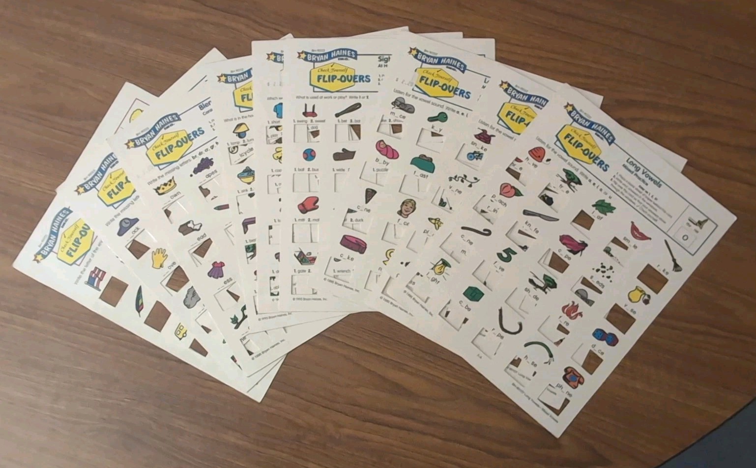 Vintage Reading Word & Sound Flip-Overs For Self Correction Set Of 39