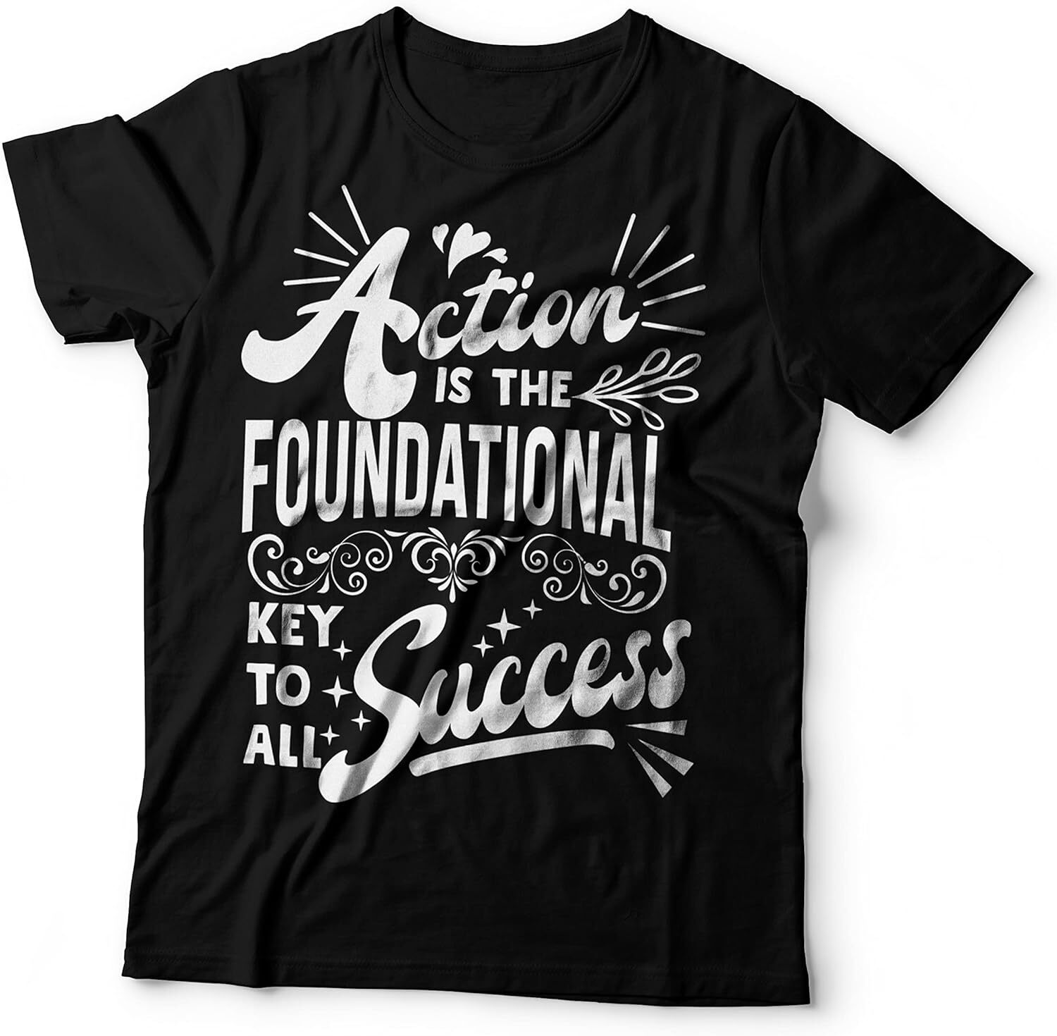 Success Motivation Quote Tshirt Black-Large
